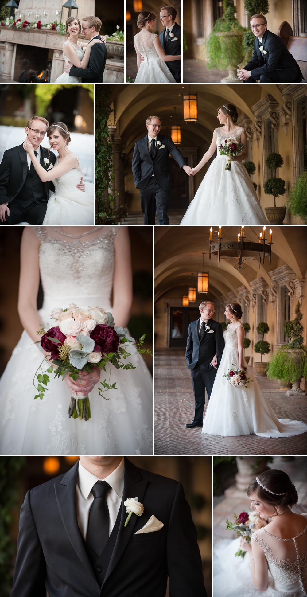 Villa Siena Wedding Photos Bride and Groom Bouquet Arizona Photographer 