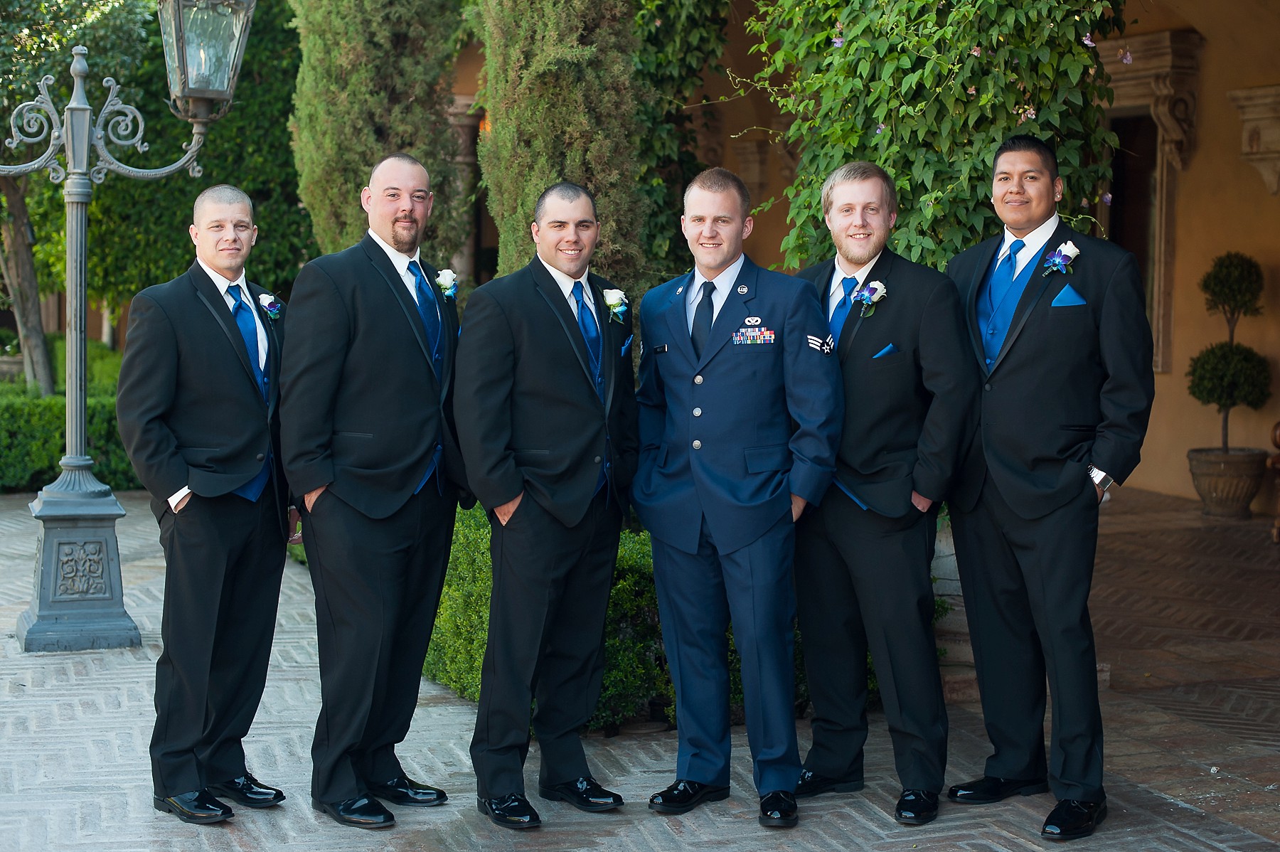 Villa Siena Wedding Groom Groomsmen Blue Tie Gilbert Arizona Photo
