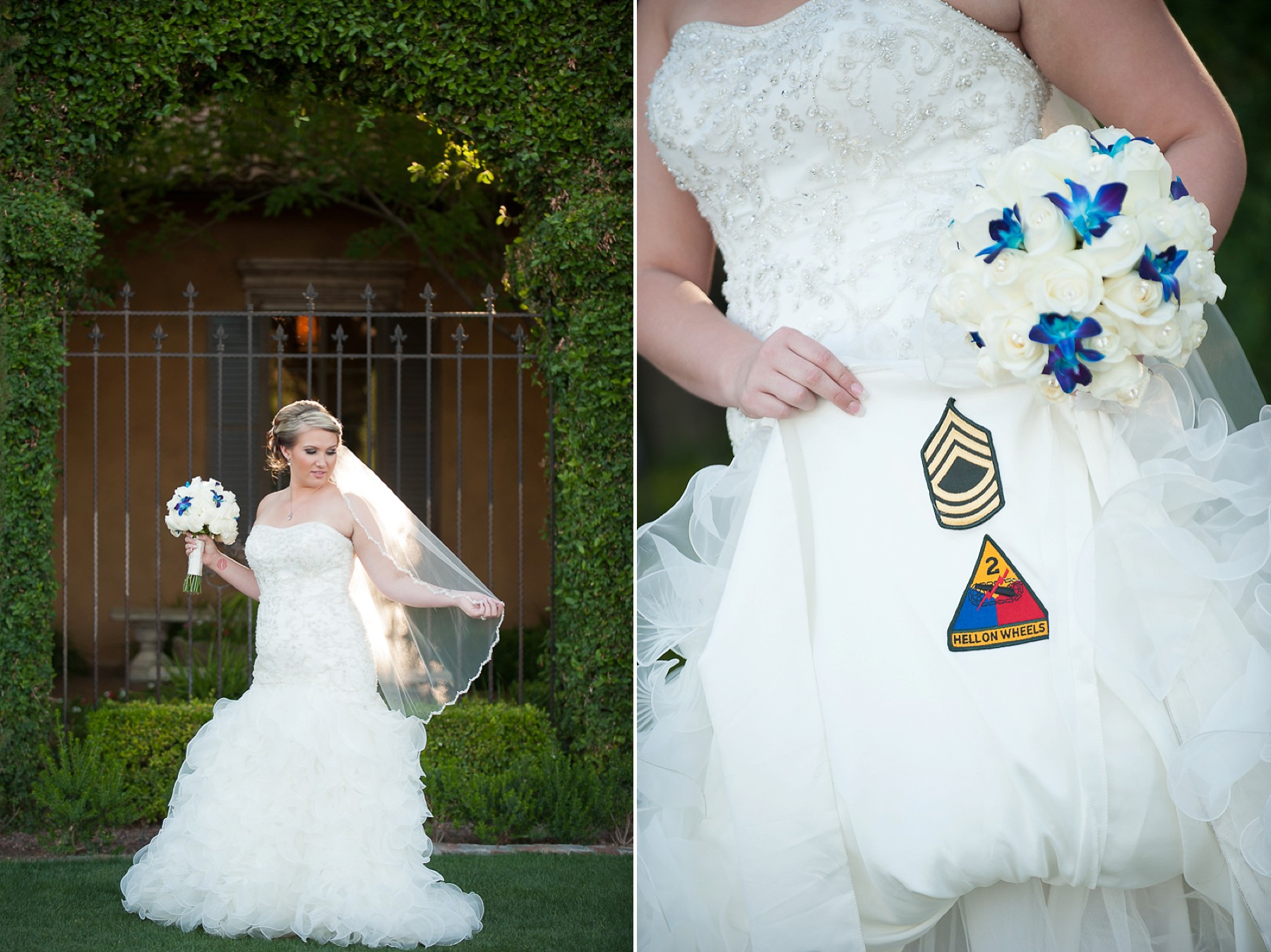 Villa Siena Wedding Bride Dress Bouquet Veil Gilbert Arizona Photo