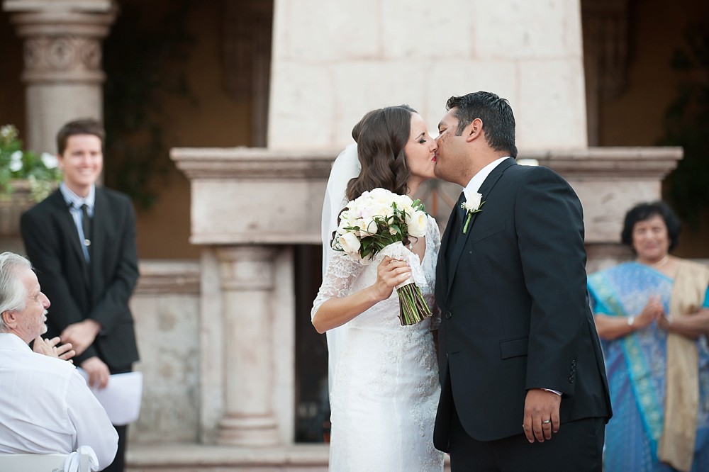 Villa Siena Wedding Bride Groom Embracing Kissing Gilbert AZ Photos