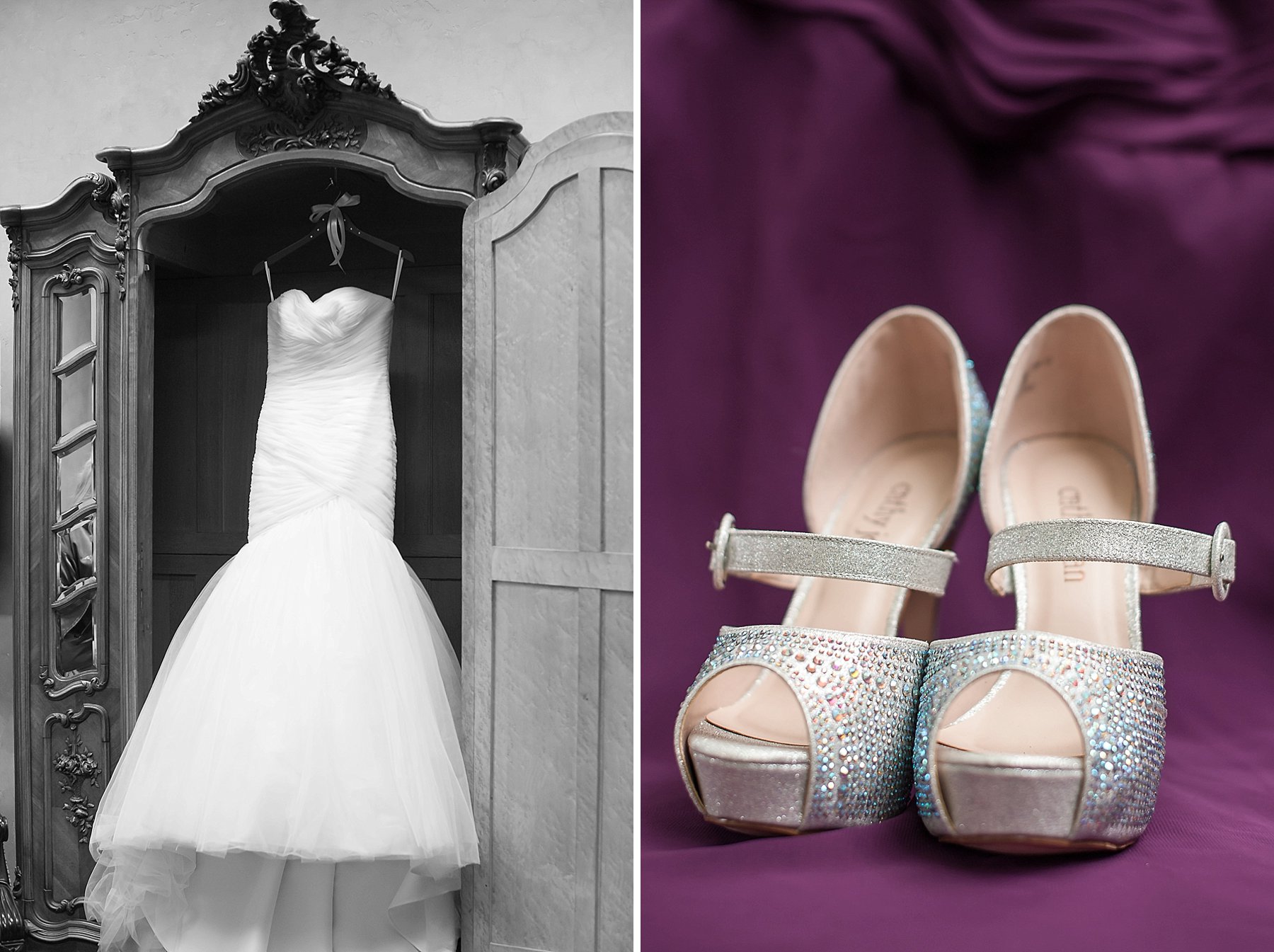 Villa Siena Wedding White Dress Sparkle Shoes Gilbert Arizona Photo