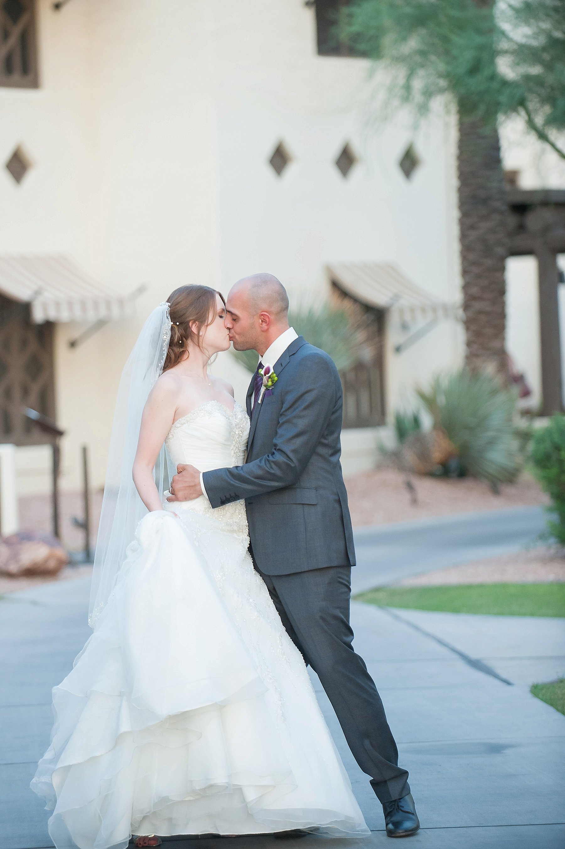Wigwam Resort Bride Groom Kissing Phoenix Arizona Photo
