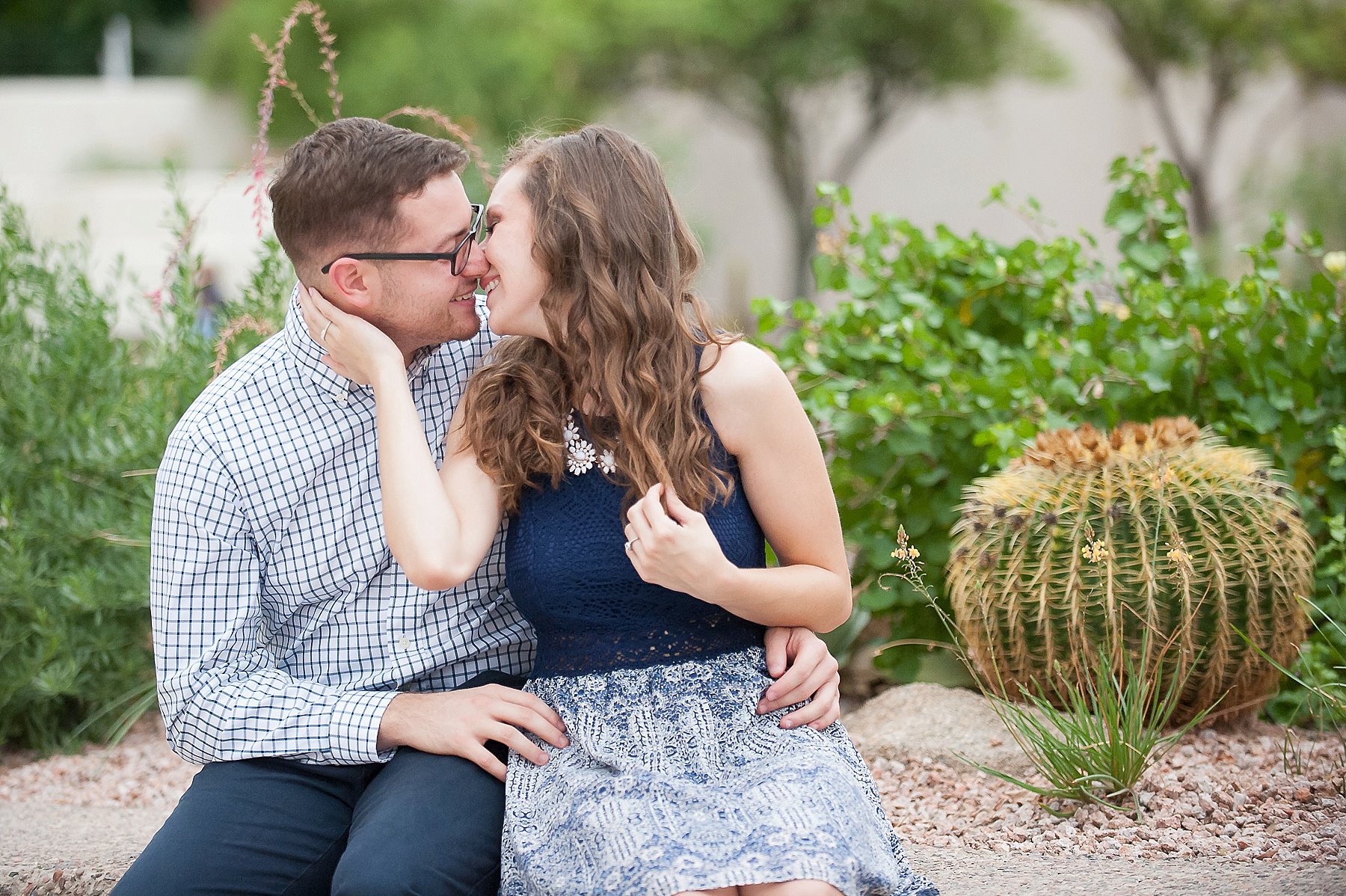 Scottsdale Engagement Giggling Kiss Arizona Photo