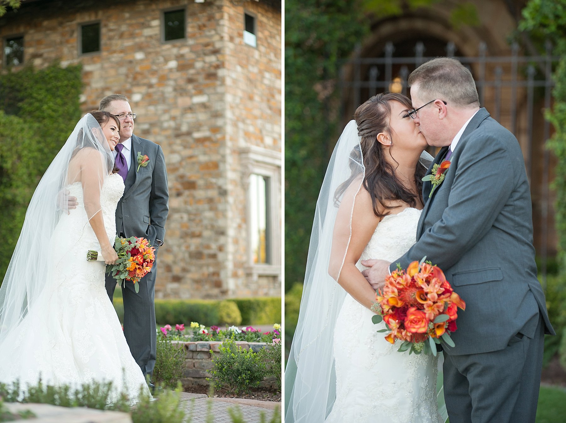 Villa Siena Wedding Bride Groom Arch Kissing Photo