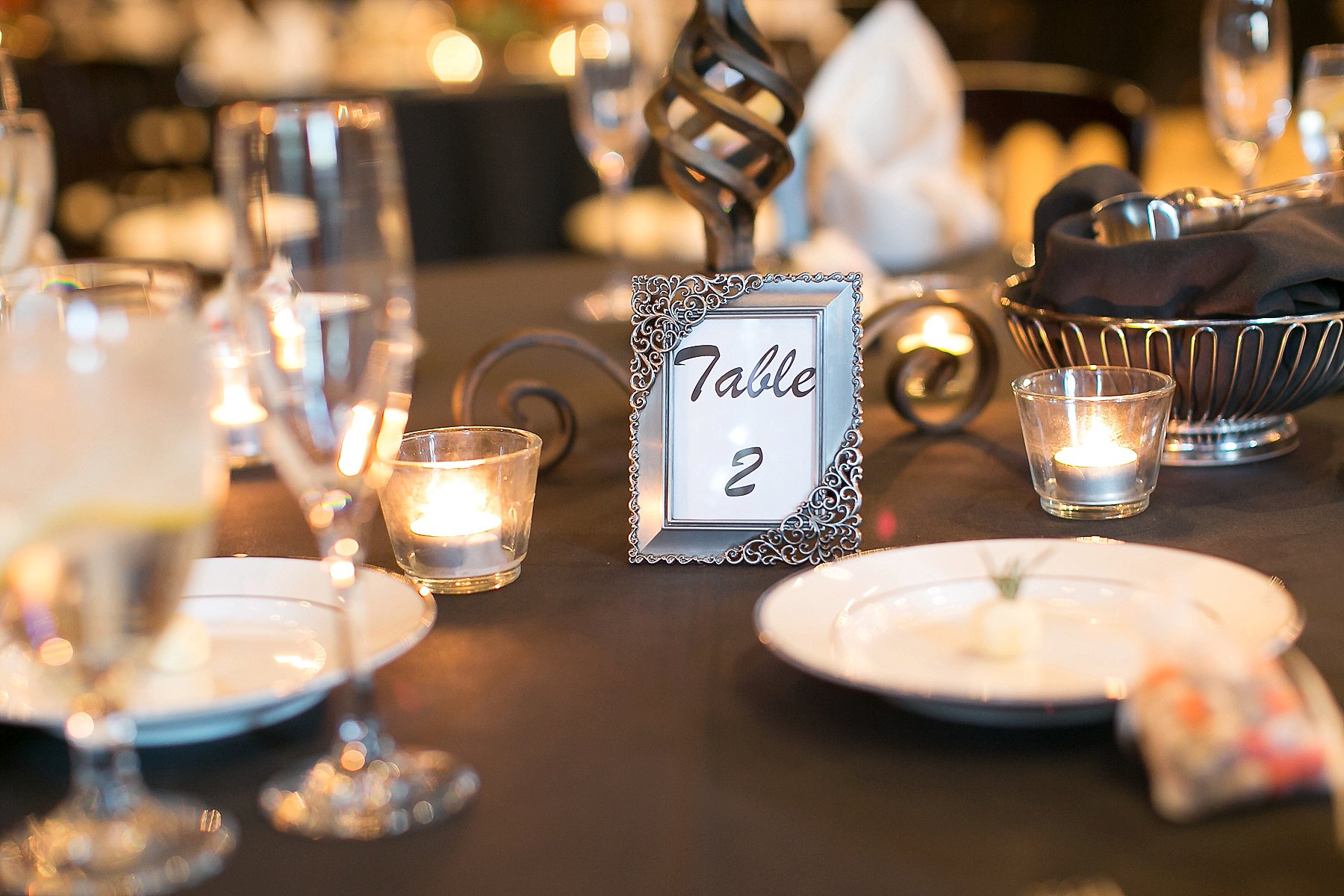 Villa Siena Wedding Reception table Number Photo