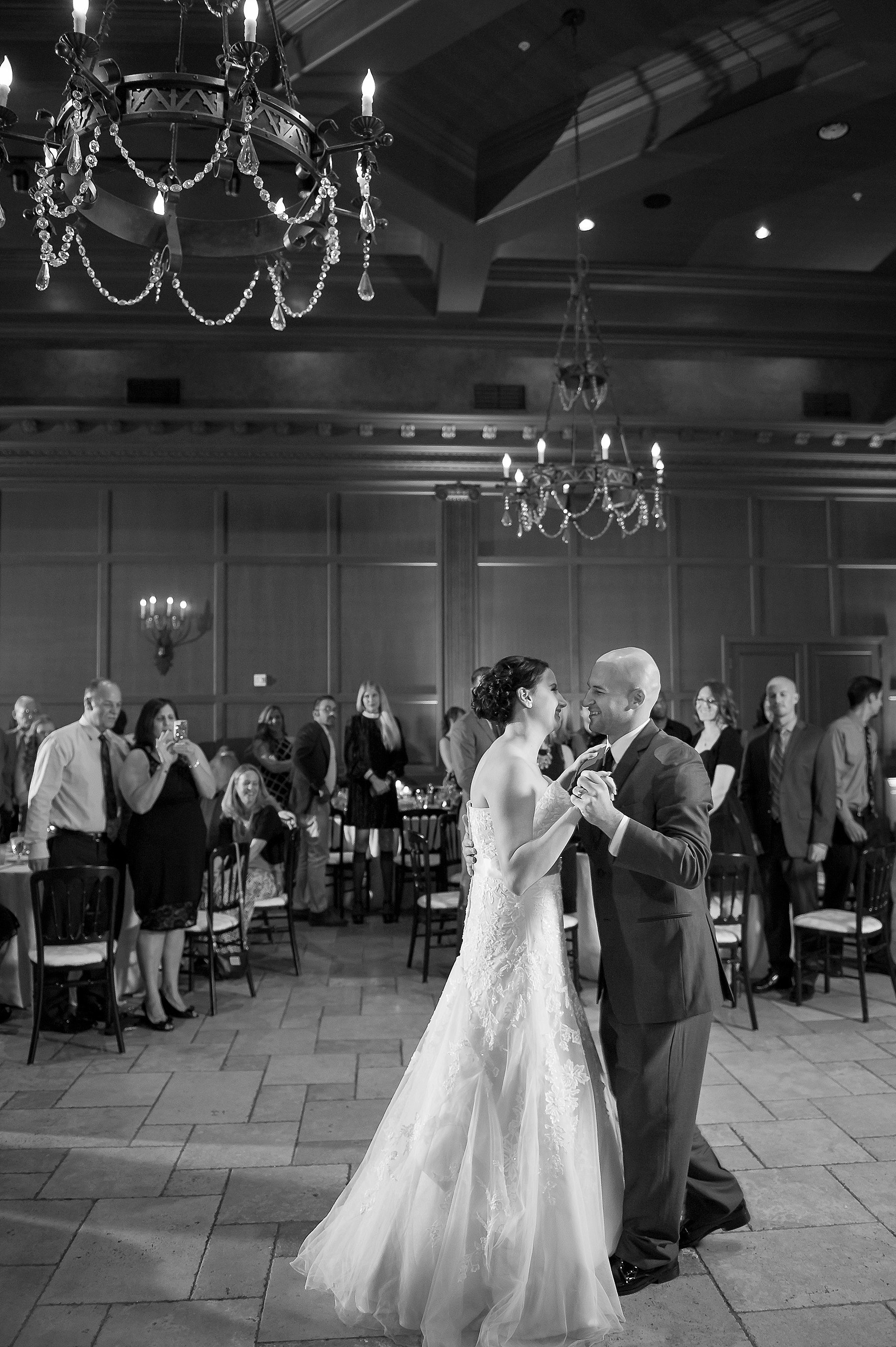 Villa Siena Navy & Grey Wedding Bride Groom First Dance Gilbert AZ Photo