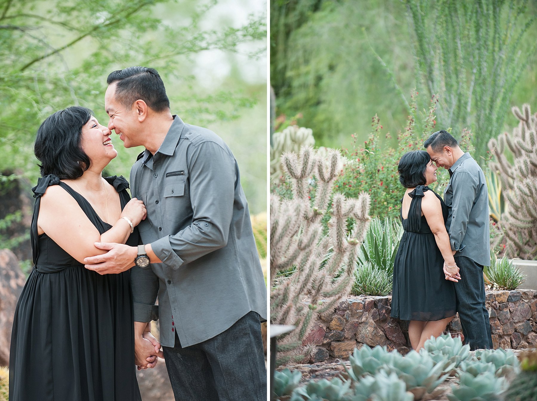 Desert Botanical Garden Engagement Couple laughingPhoenix Arizona Photo