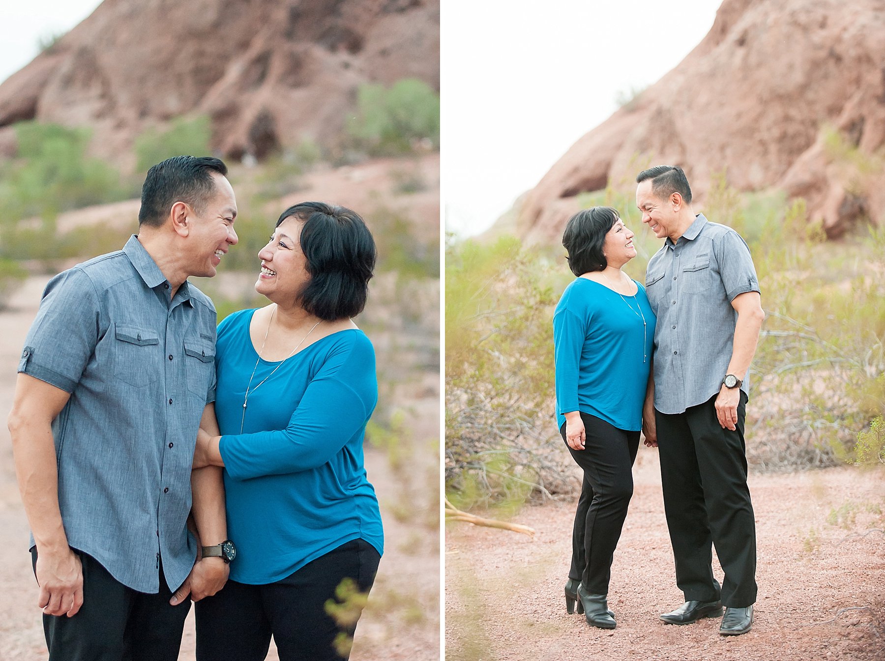 Papago Park Engagement Couple Portrait Mountain Phoenix Arizona Photo
