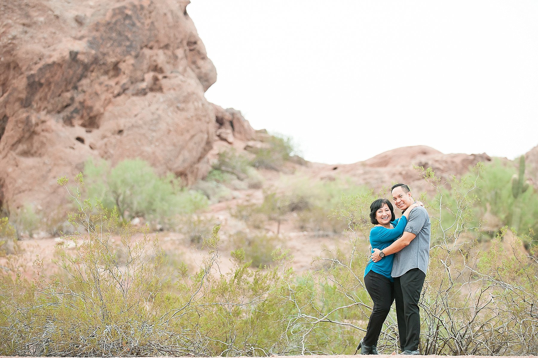 Papago Park Engagement Couple Portrait Mountain Phoenix Arizona Photo
