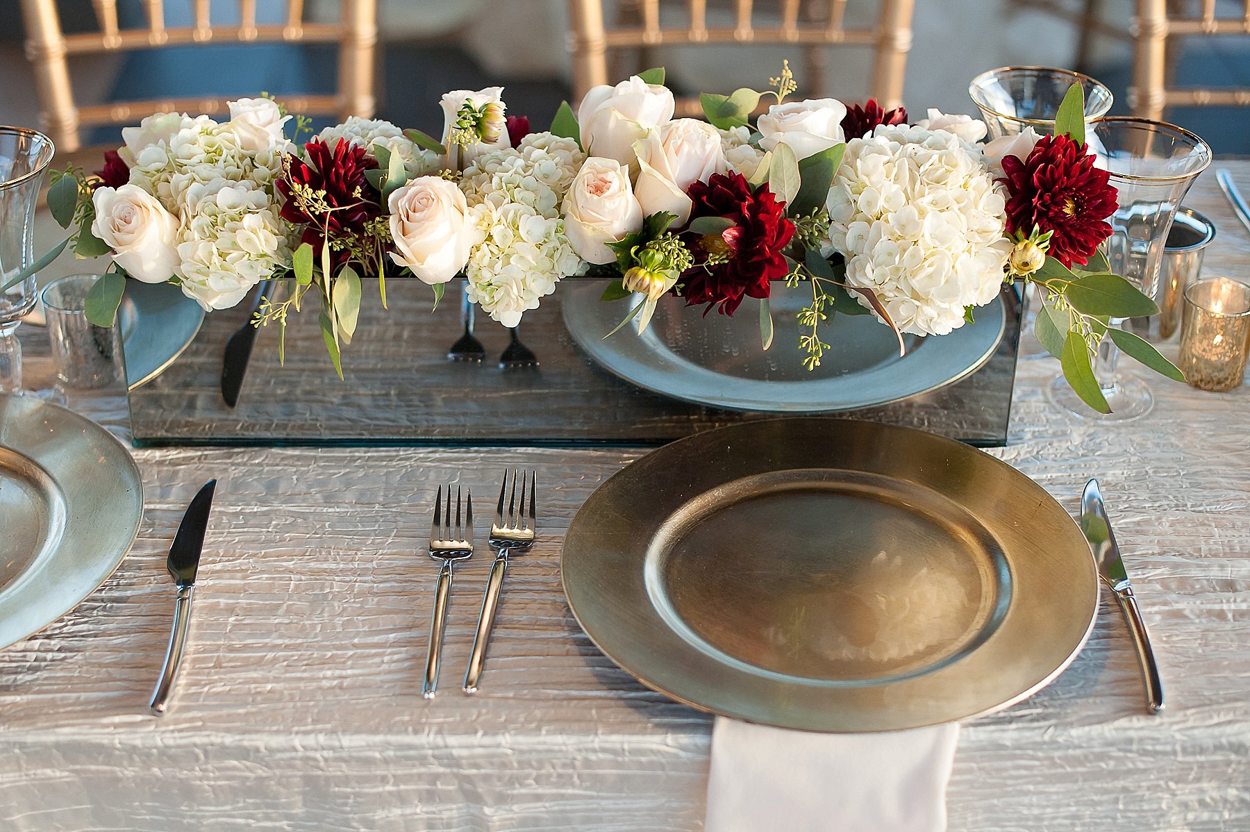 Phoenix Rooftop Wedding Table Setting Charger FlowersArizona Photo