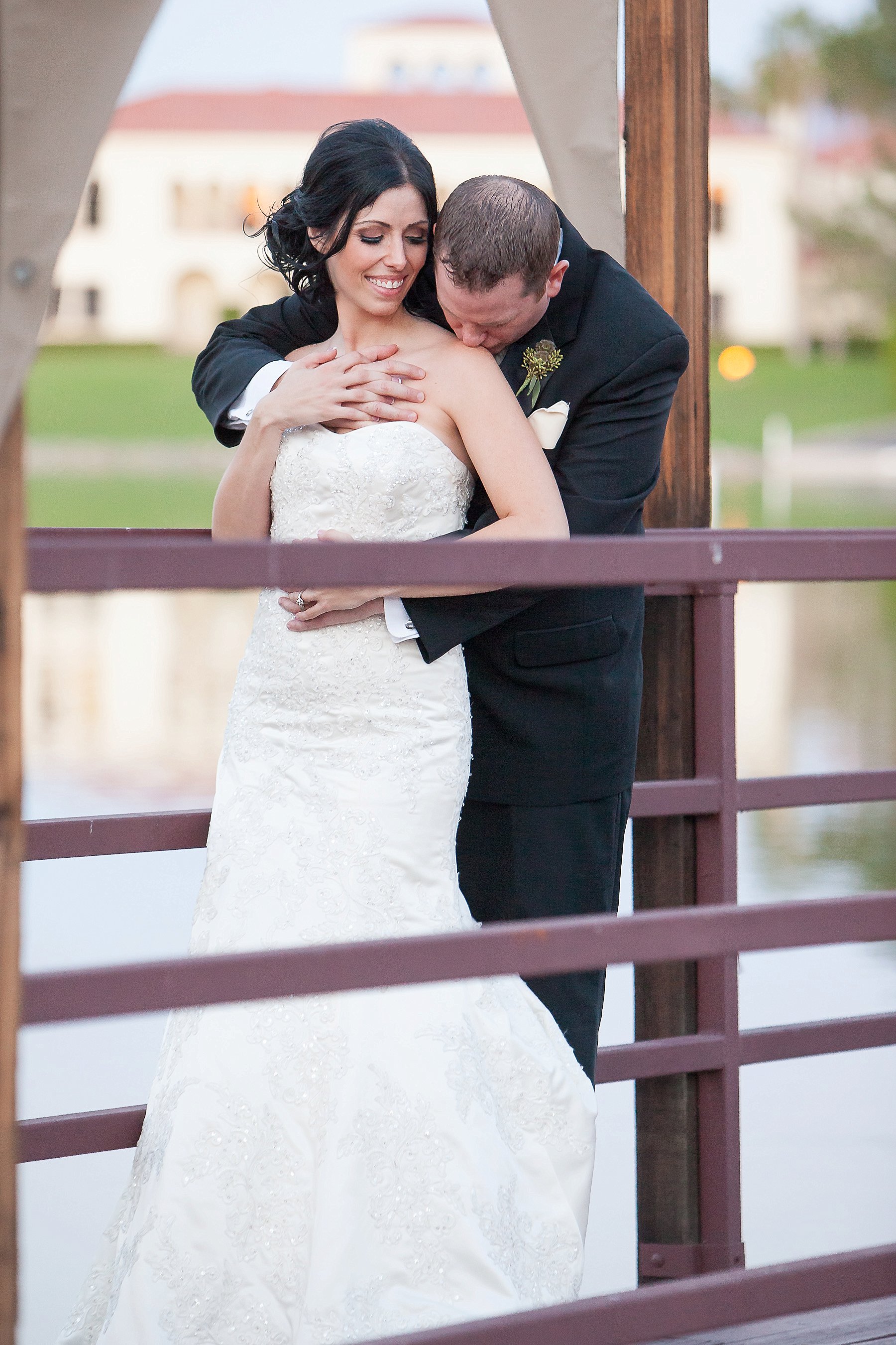 McCormick Scottsdale Wedding Bride Groom on Dock Arizona Photo