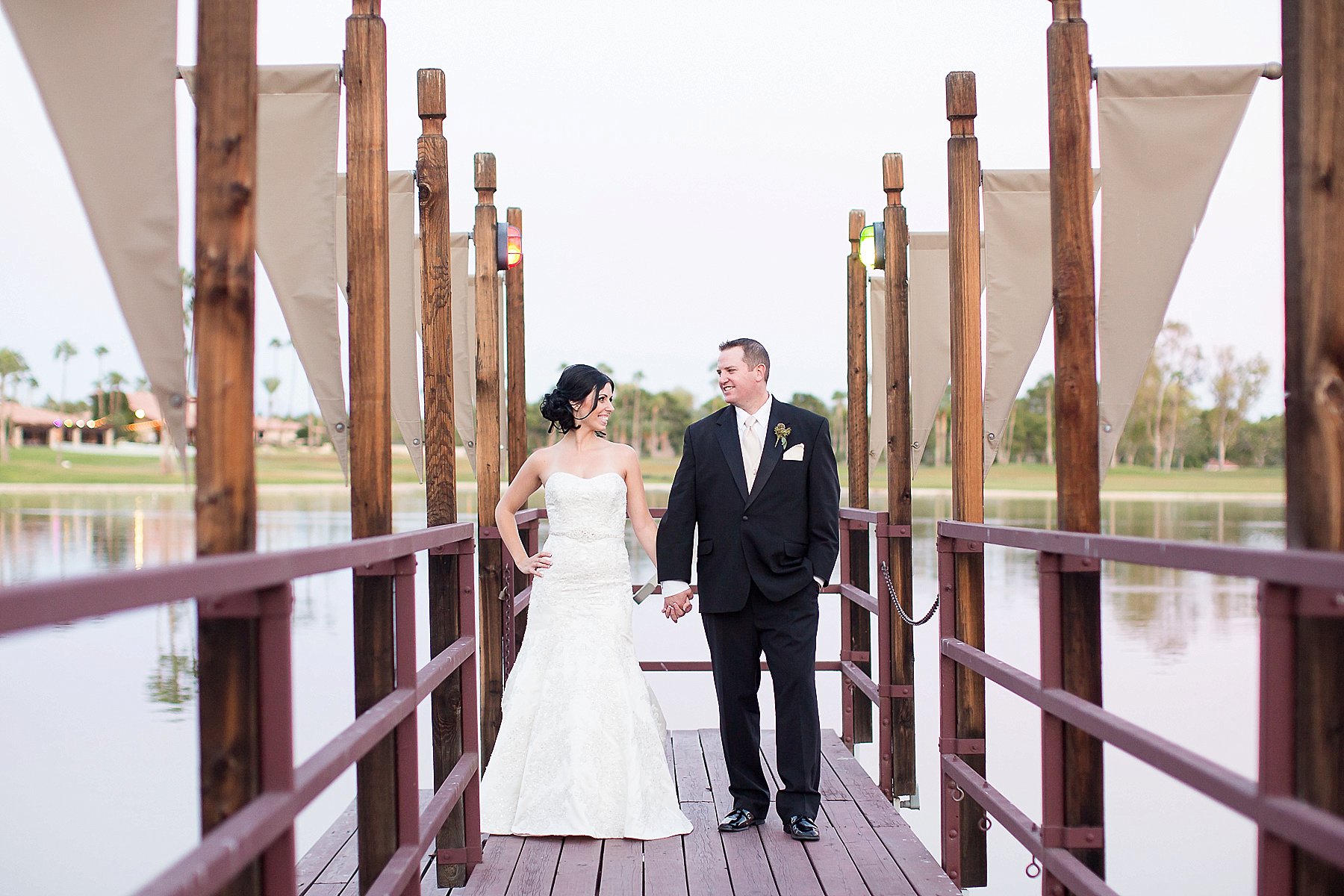 McCormick Scottsdale Wedding Couple on Dock Arizona Photo
