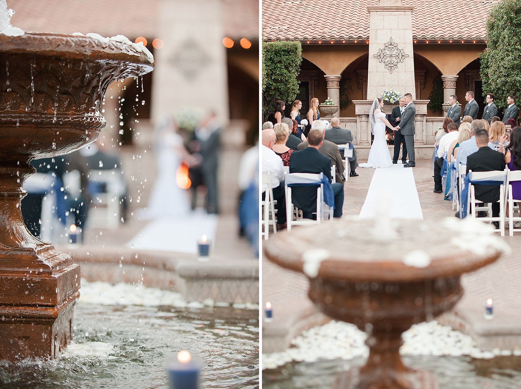 Villa Siena Wedding Ceremony Vows Fountain Gilbert Arizona Photo