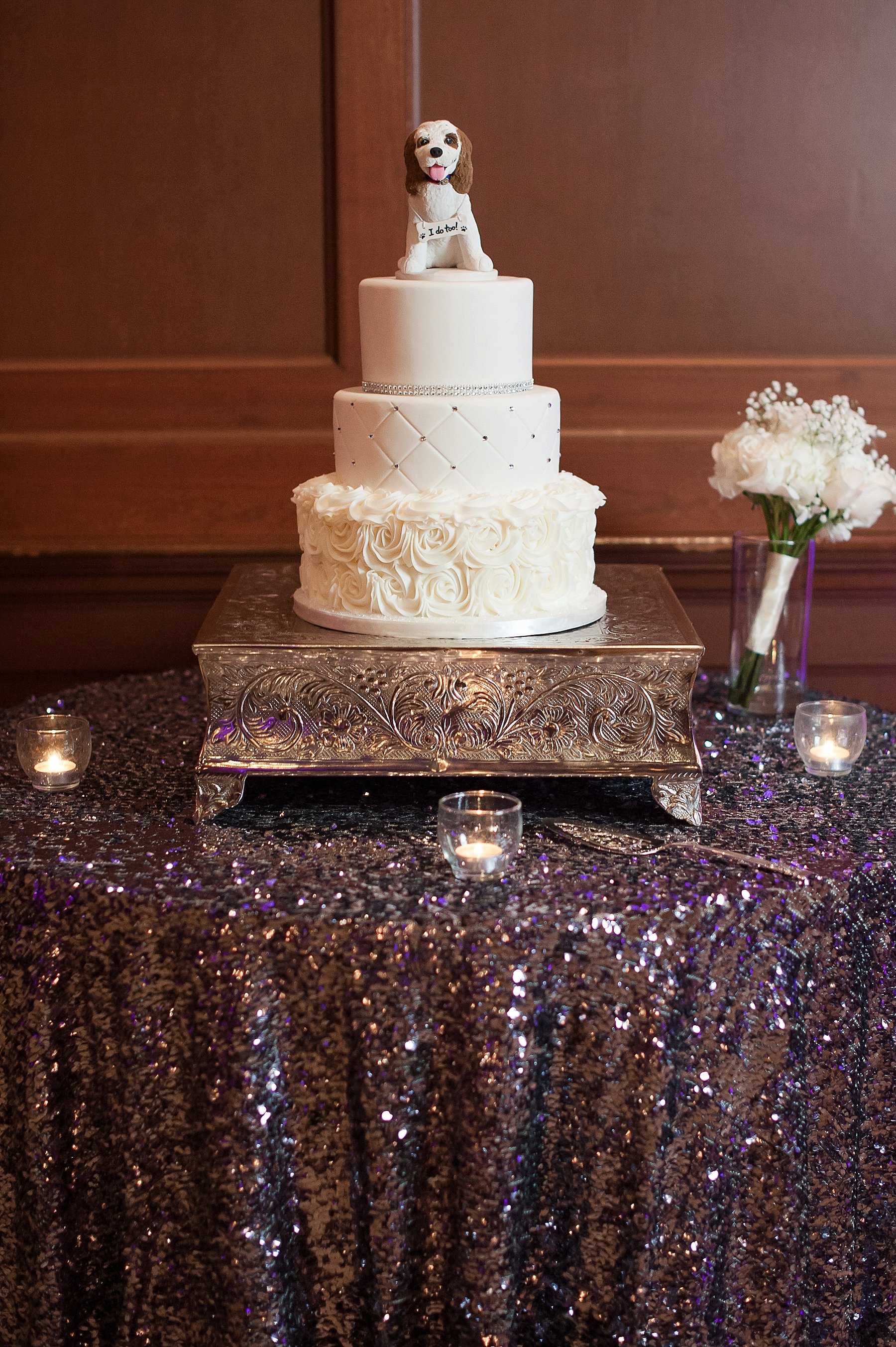 Villa Siena Wedding Reception Sequence Cake Table Gilbert Arizona Photo