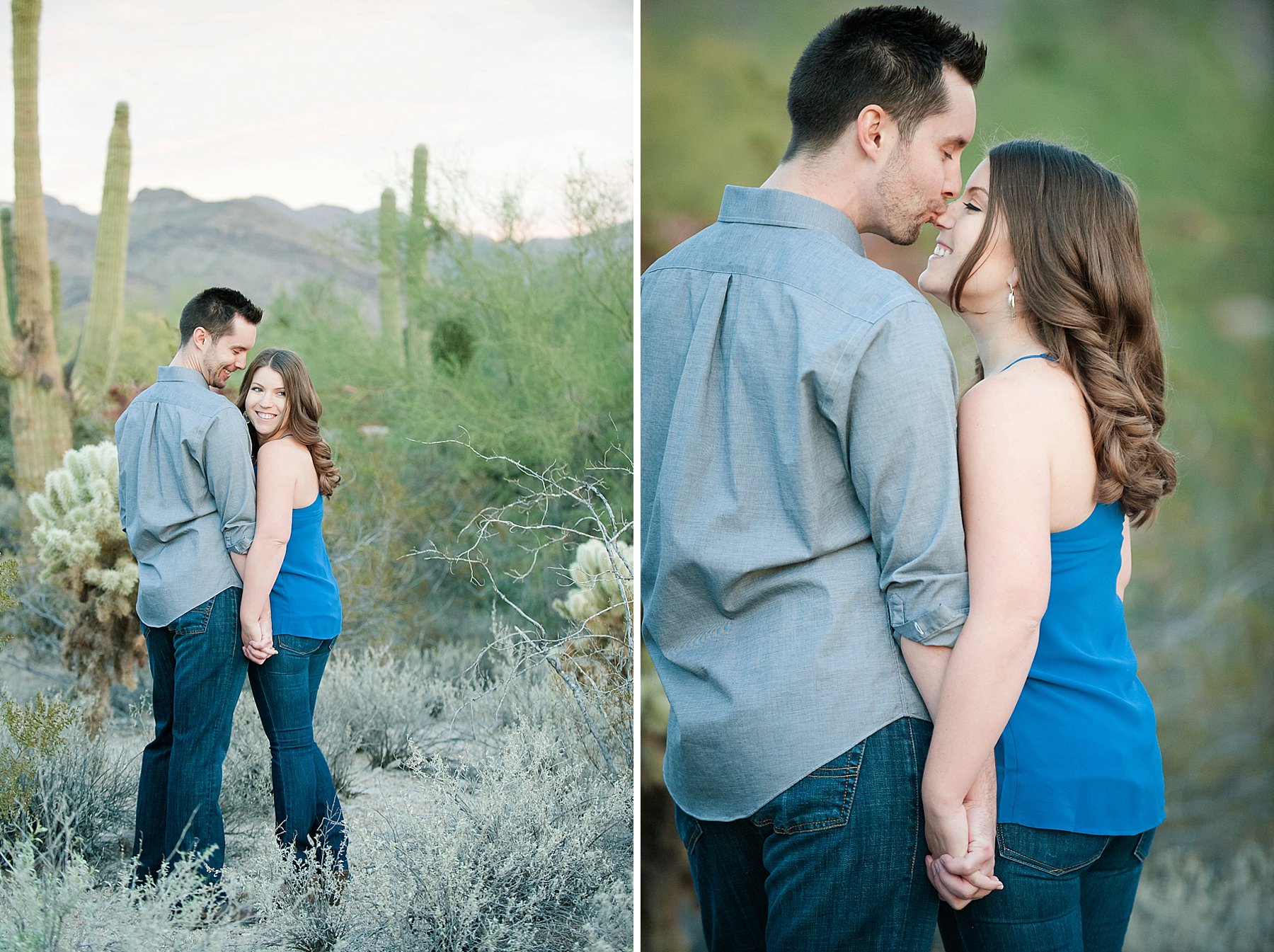 Scottsdale Desert Engagement Couple Holding Hands Arizona Photo