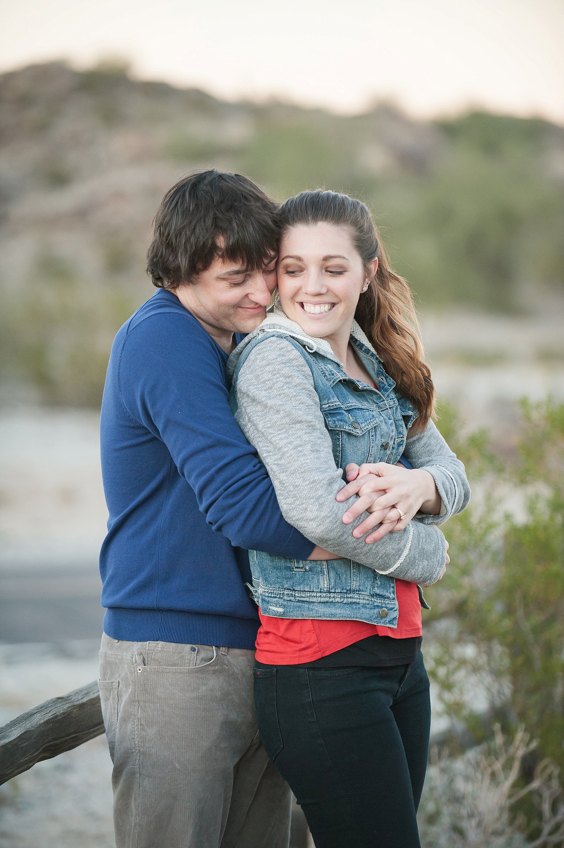Arizona Desert Engagement Scorpion Gulch Romantic Couple Hugging Phoenix Photo