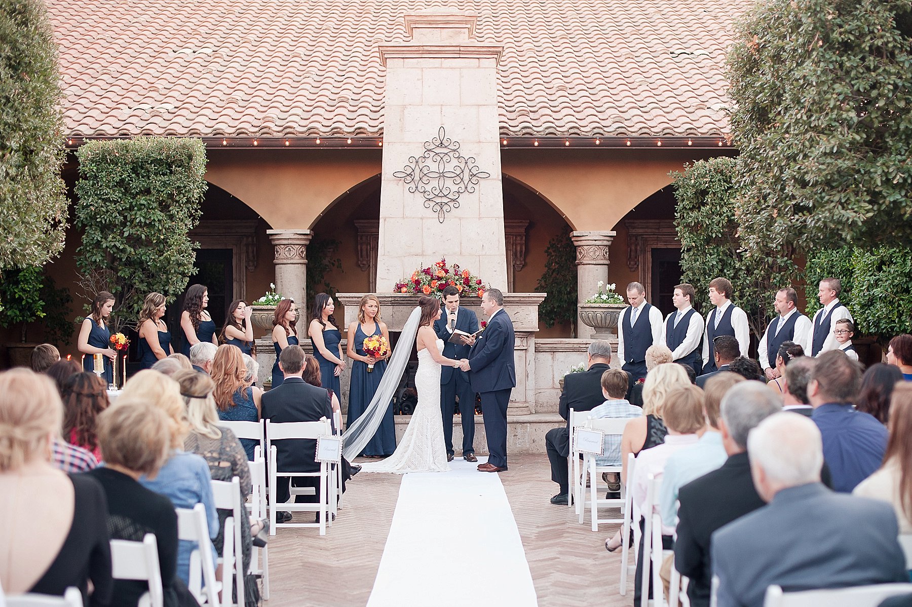 Romantic Villa Siena Wedding Ceremony Bride Groom Vows Gilbert Arizona Photo
