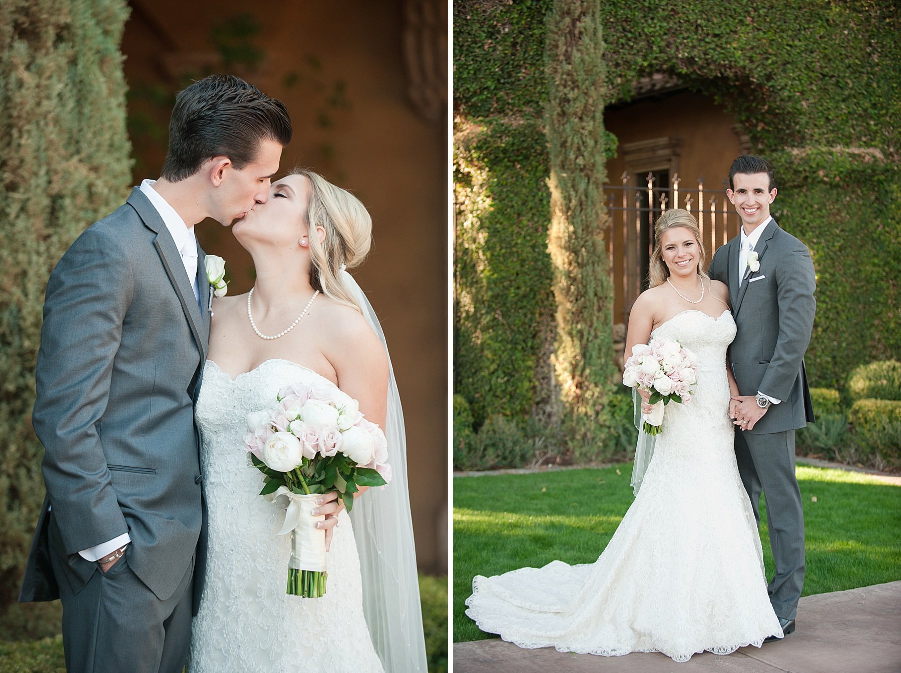Villa Siena Wedding Bride Groom kissing Gilbert Arizona Photo