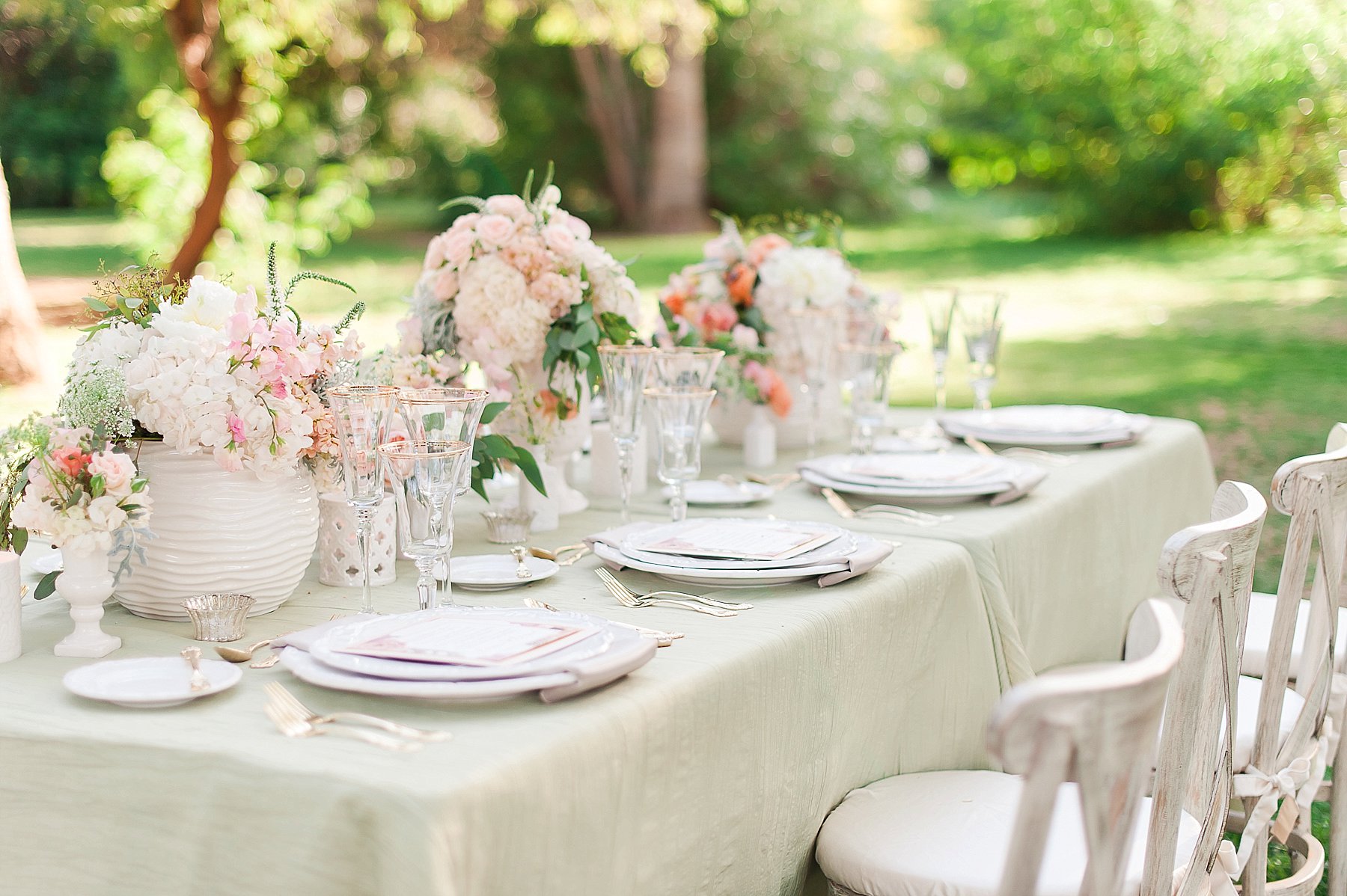Secret Garden Wedding Table Setting Watercolor Florals Phoenix Arizona Photo