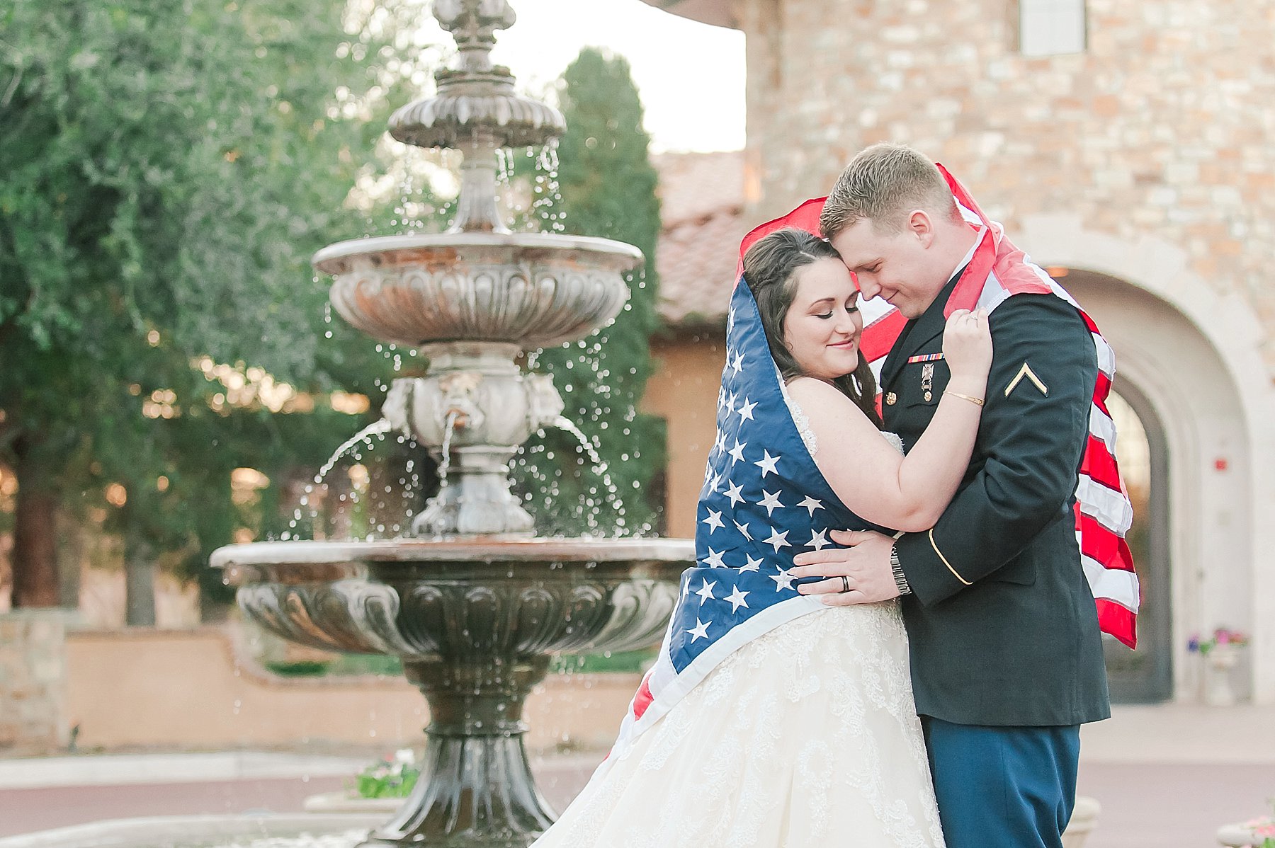 Villa Siena Military Wedding US Flag Phoenix Arizona Photo