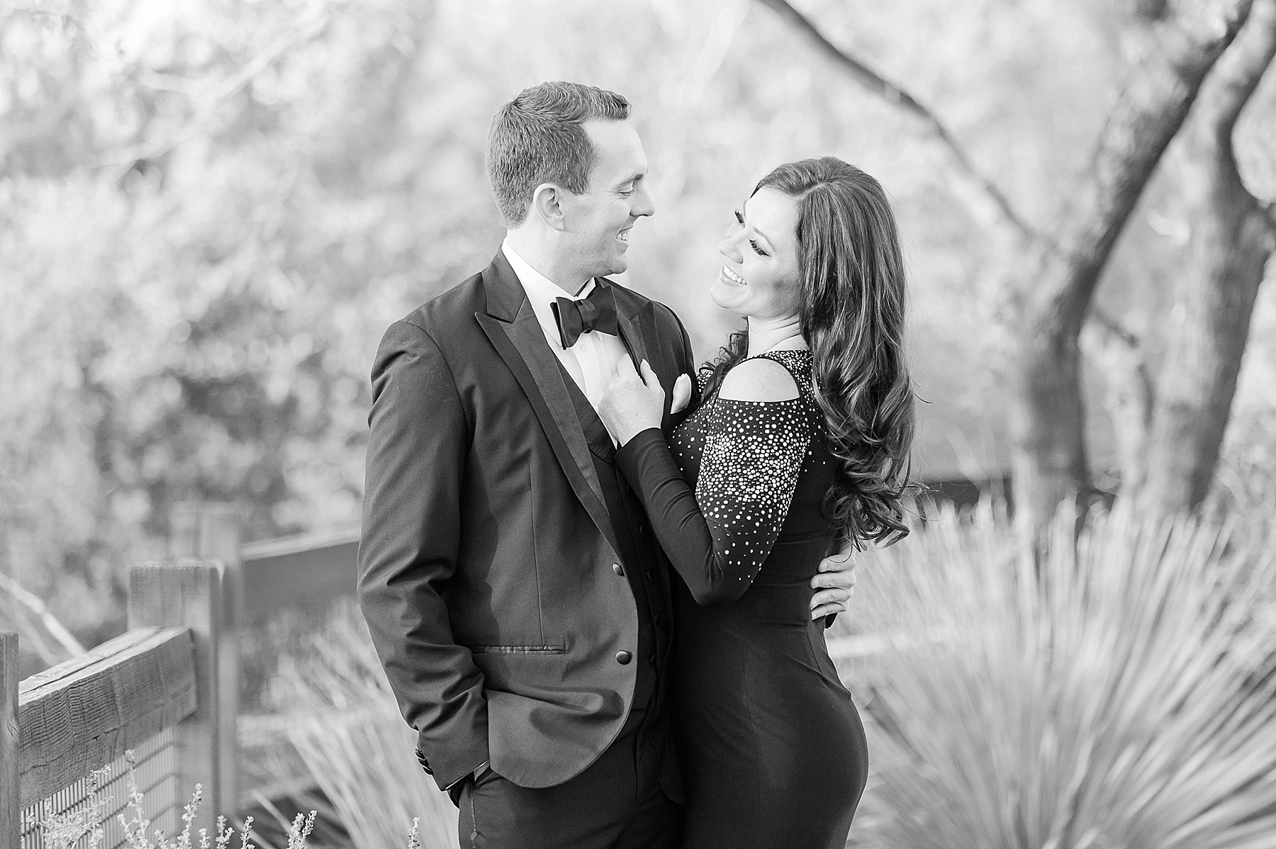 Scottsdale Desert Engagement Couple Black Bow Tie Arizona Photo