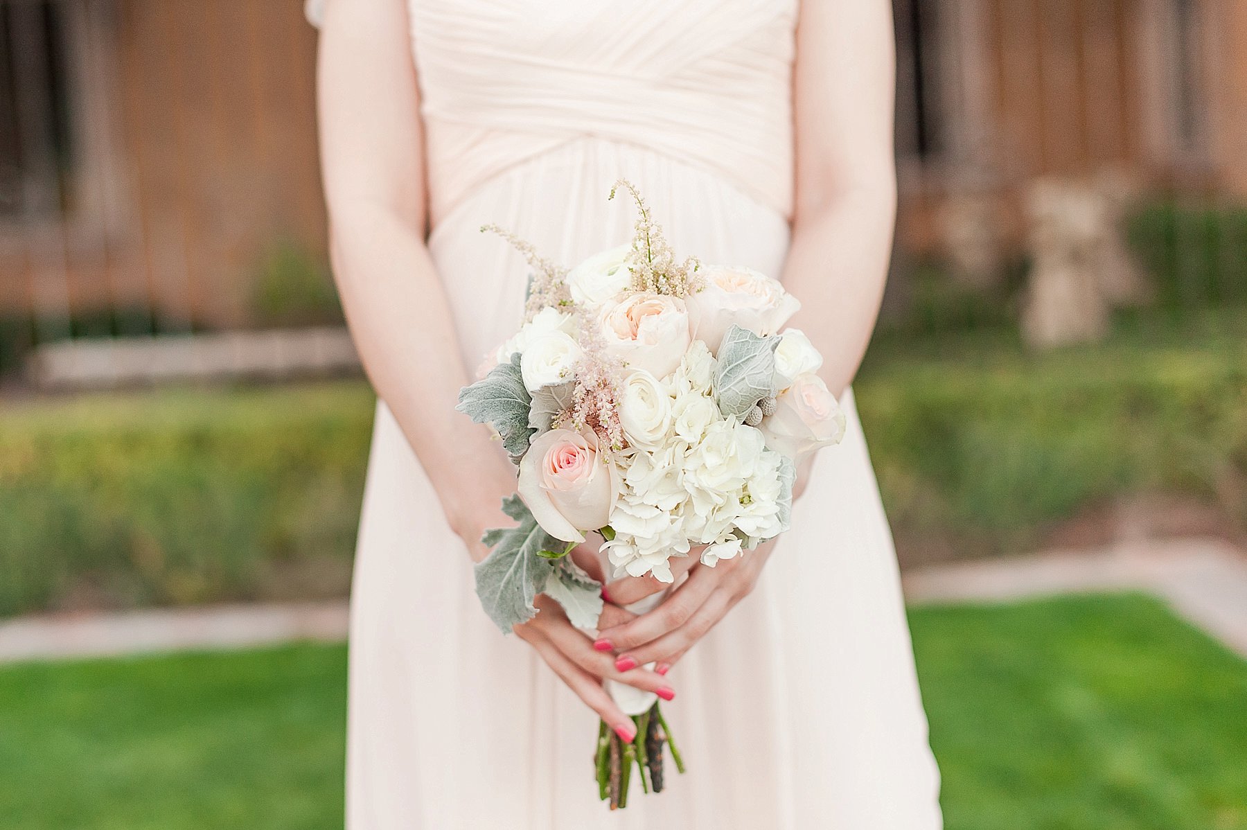 Blush and Gray Wedding Bridesmaids Bouquet Blume Events Villa Siena Gilbert Arizona Photo