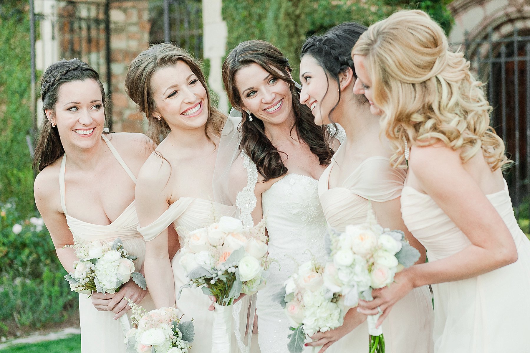Gray Blush Wedding Bridesmaids Villa Siena Gilbert Arizona Photo