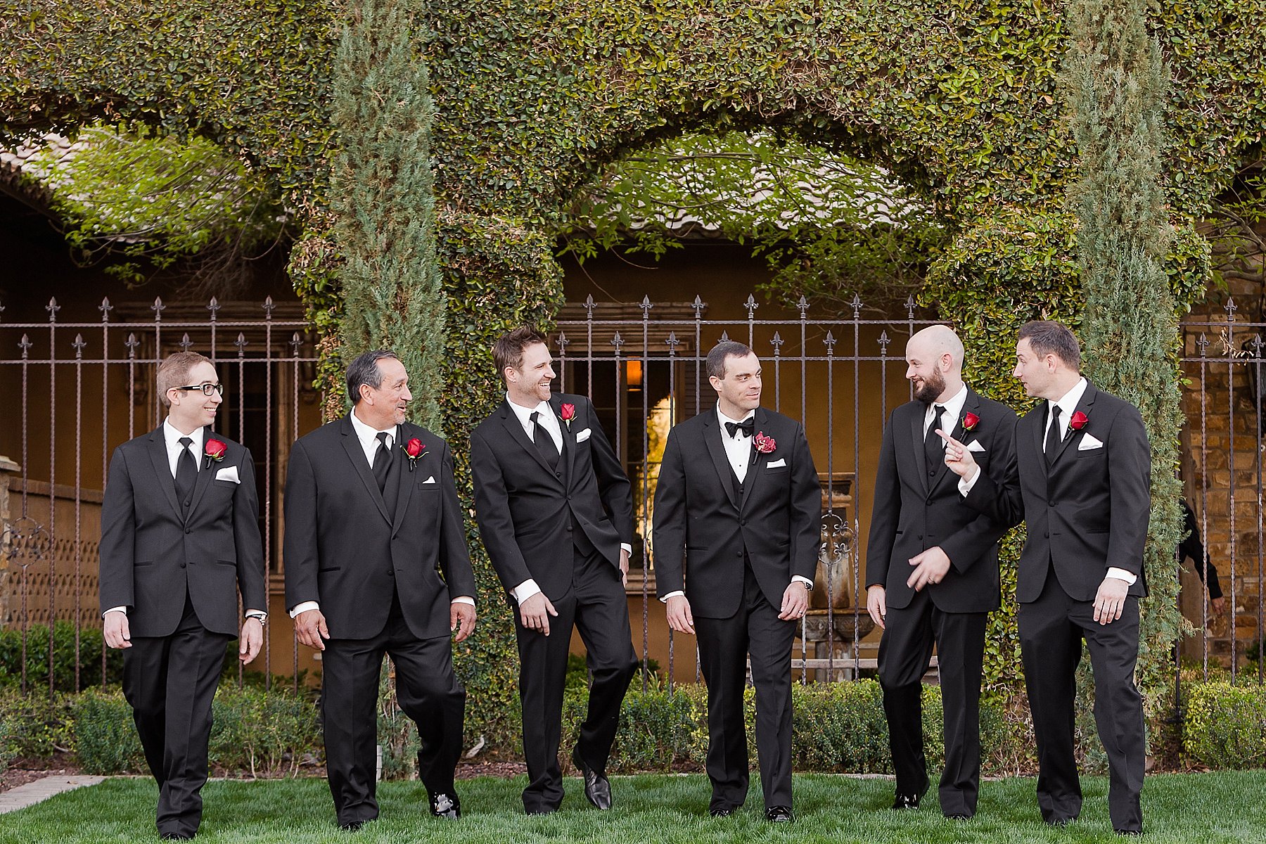 Villa Siena Wedding Groomsmen Walking Photo