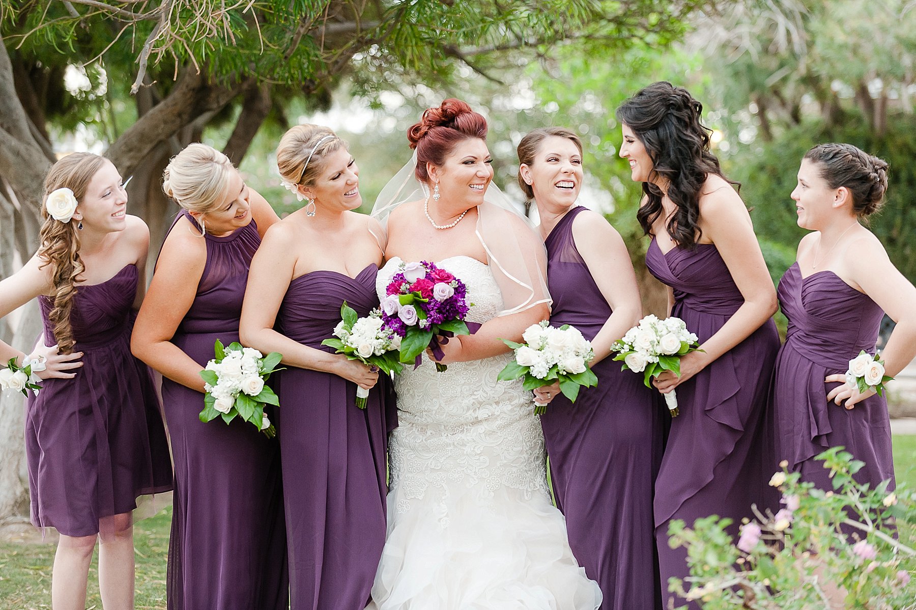 Old Town Wedding Center Bridesmaids Laughing Plum Dresses Peoria AZ Photo
