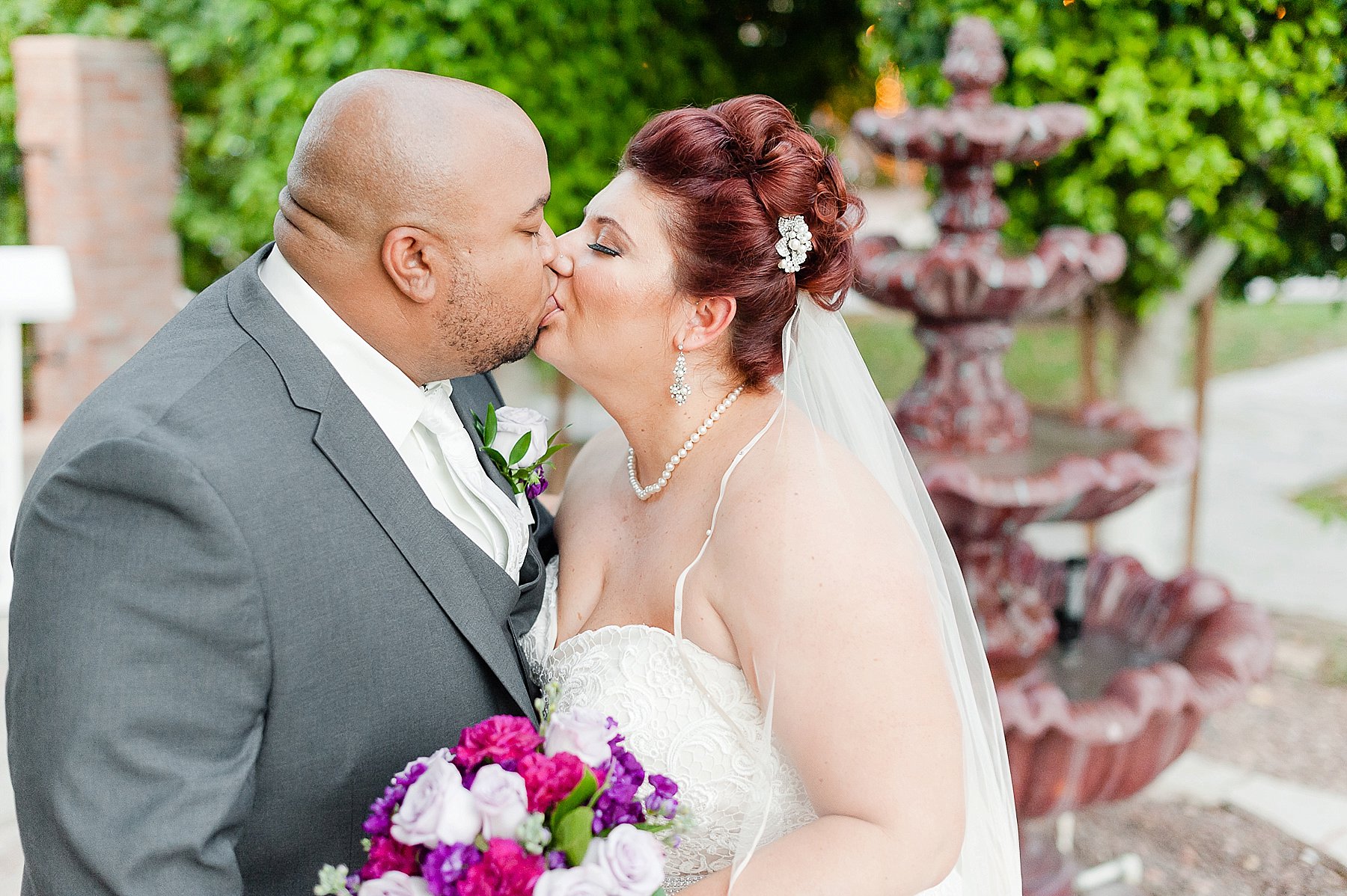Old Town Wedding Center Bride Groom Kissing Peoria AZ Photo