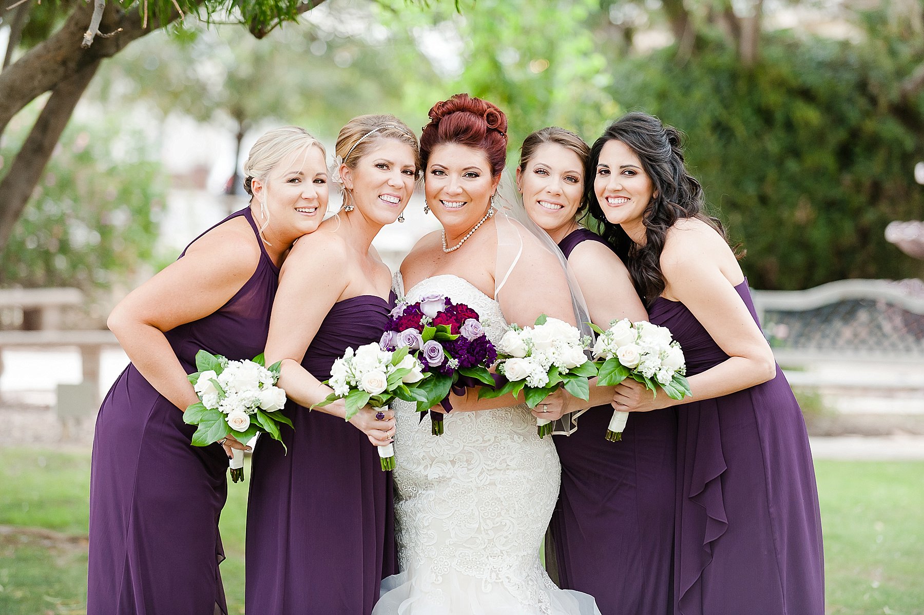 Old Town Wedding Center Bridesmaids Purple Dresses Peoria AZ Photo