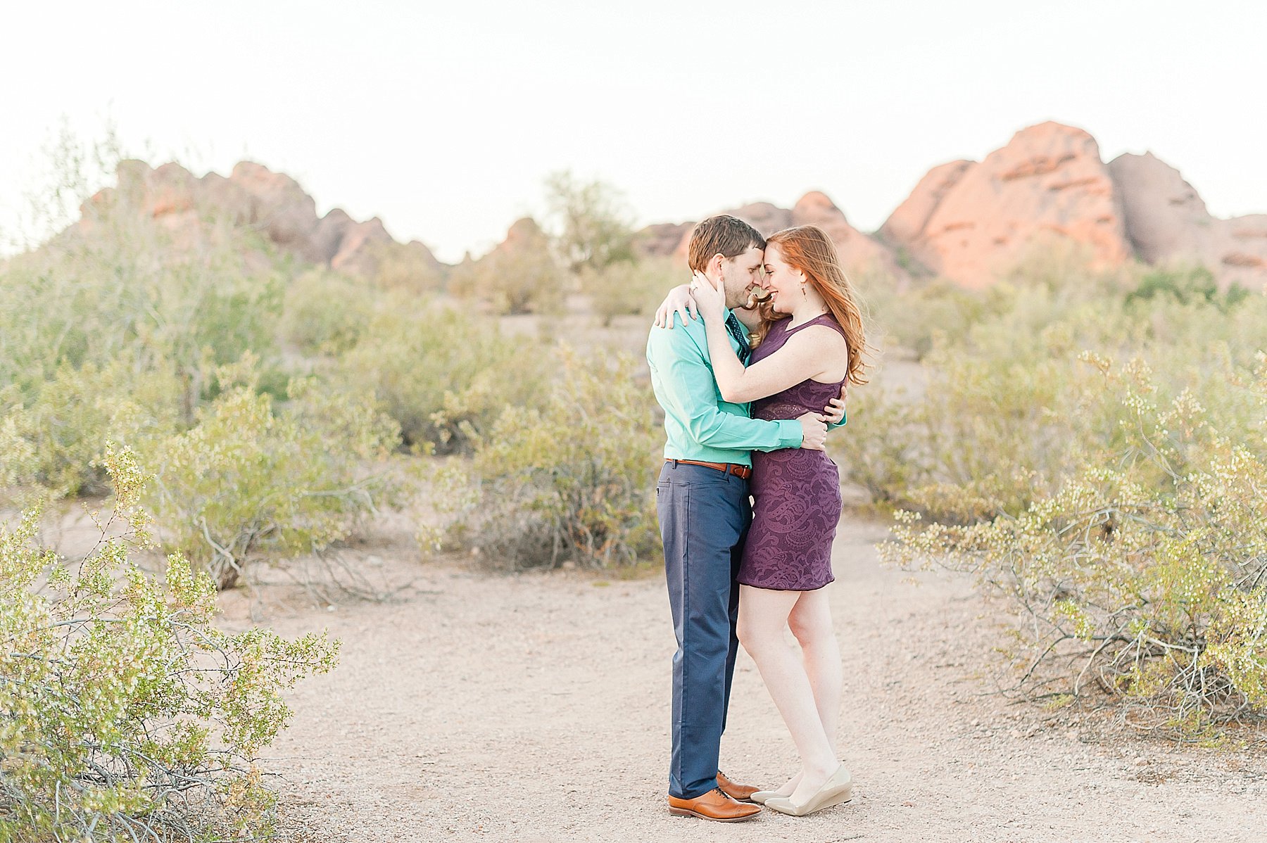 Papago Park Mountain Engagement Romantic Couple Phoenix Arizona Photo