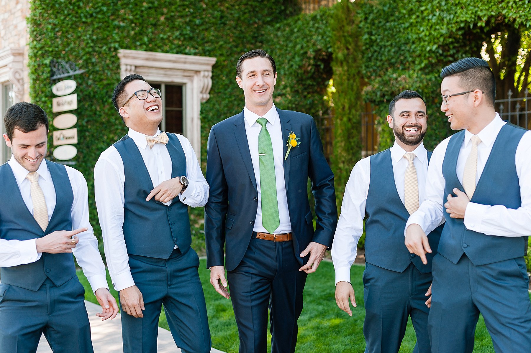 Villa Siena Wedding Groomsmen Laughing Gilbert AZ Photo
