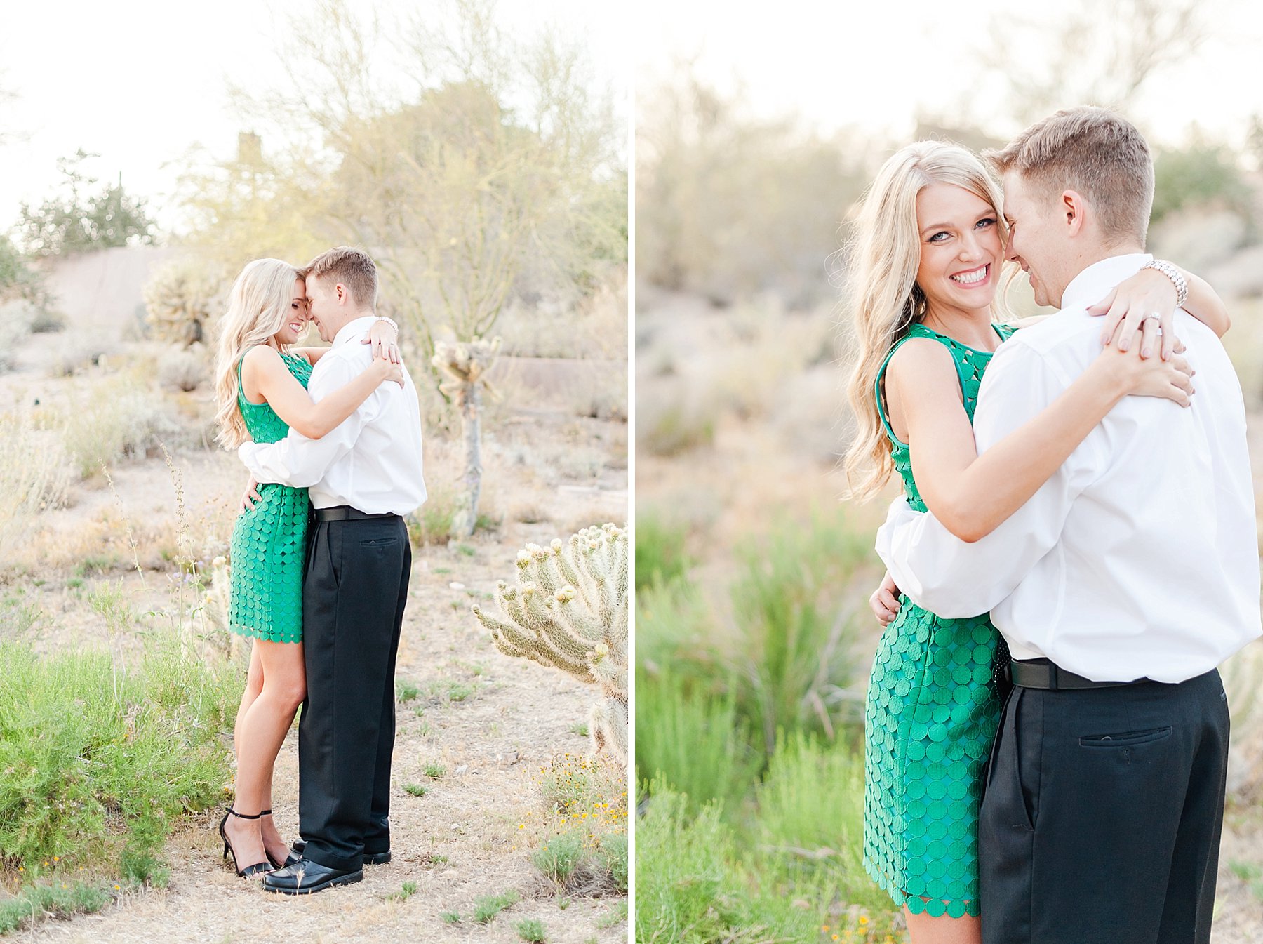 Scottsdale Desert Engagement Session Cute Couple Hugging AZ Photo