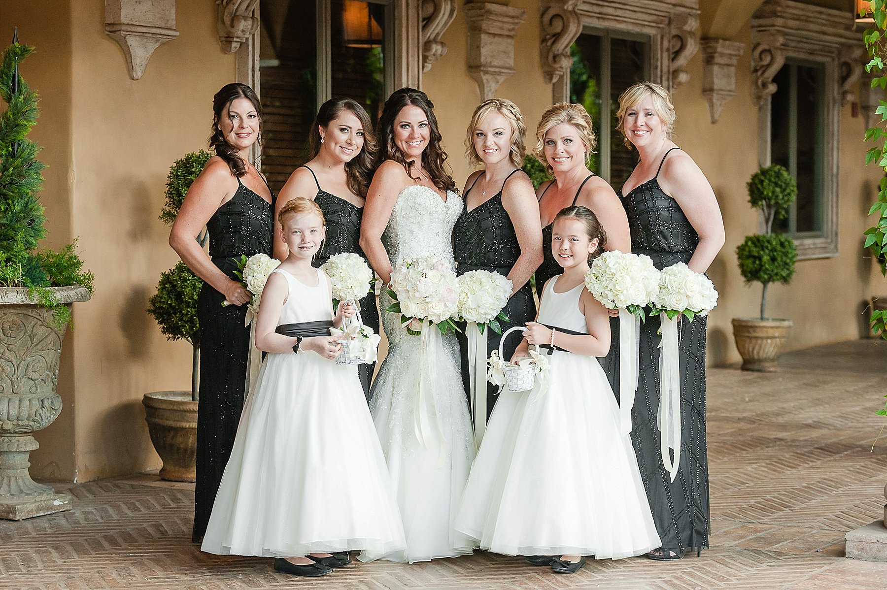 Black Tie Wedding Bridesmaids Villa Siena Gilbert Arizona Photo