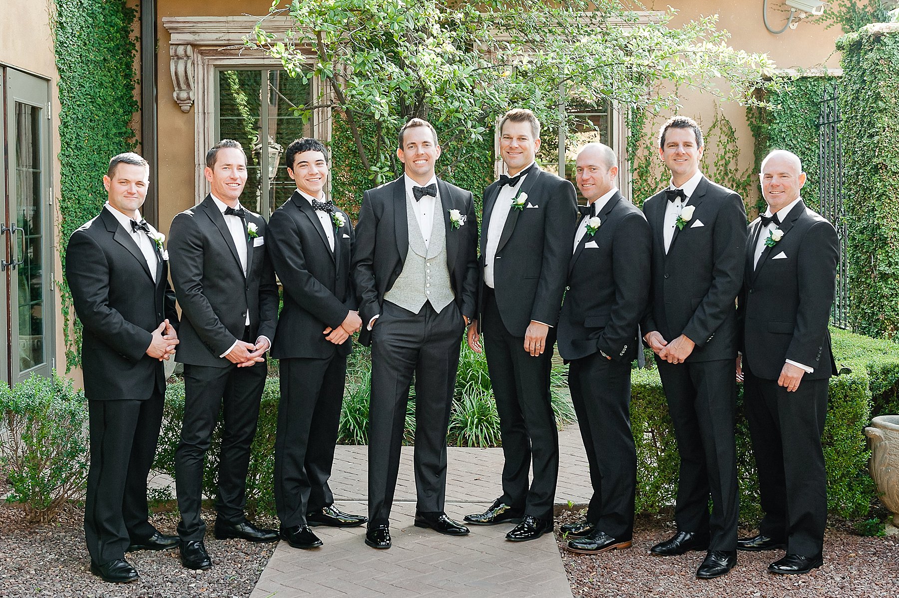 Black Tie Wedding Groomsmen Villa Siena Gilbert Arizona Photo