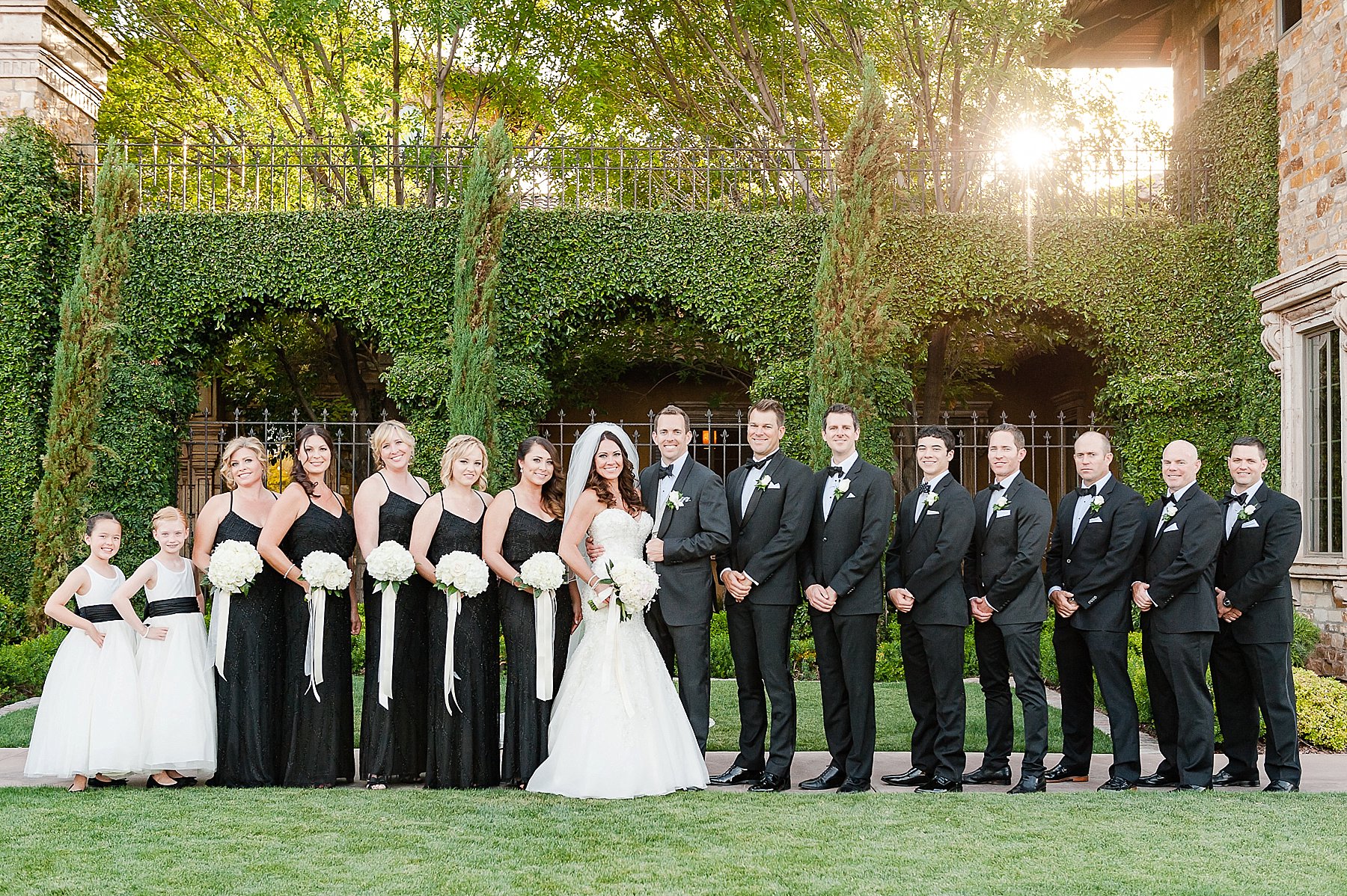 Black Tie Wedding Bridal Party Villa Siena Gilbert Arizona Photo