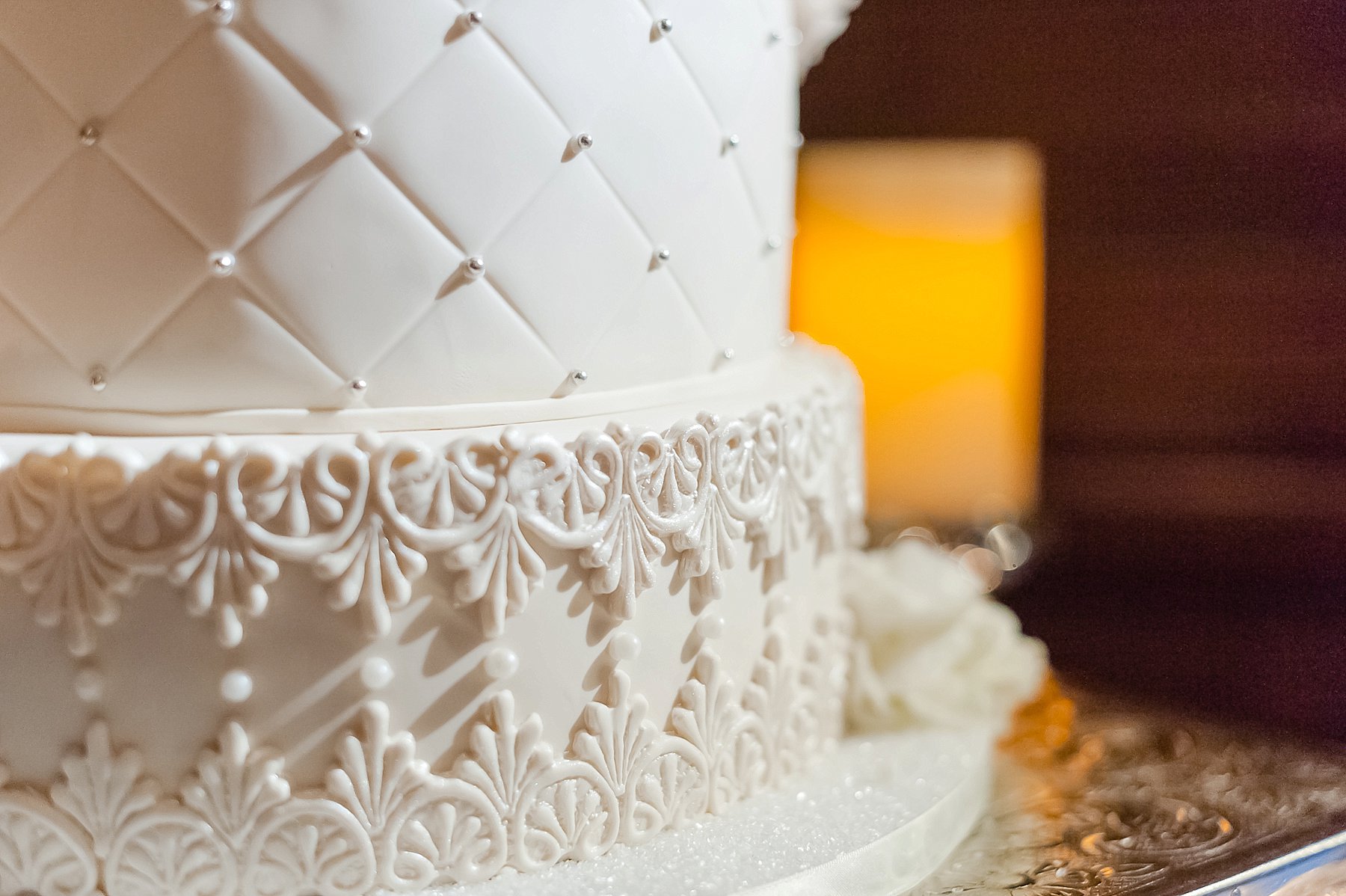 Black Tie Wedding Reception Cake Design Villa Siena Gilbert Arizona Photo