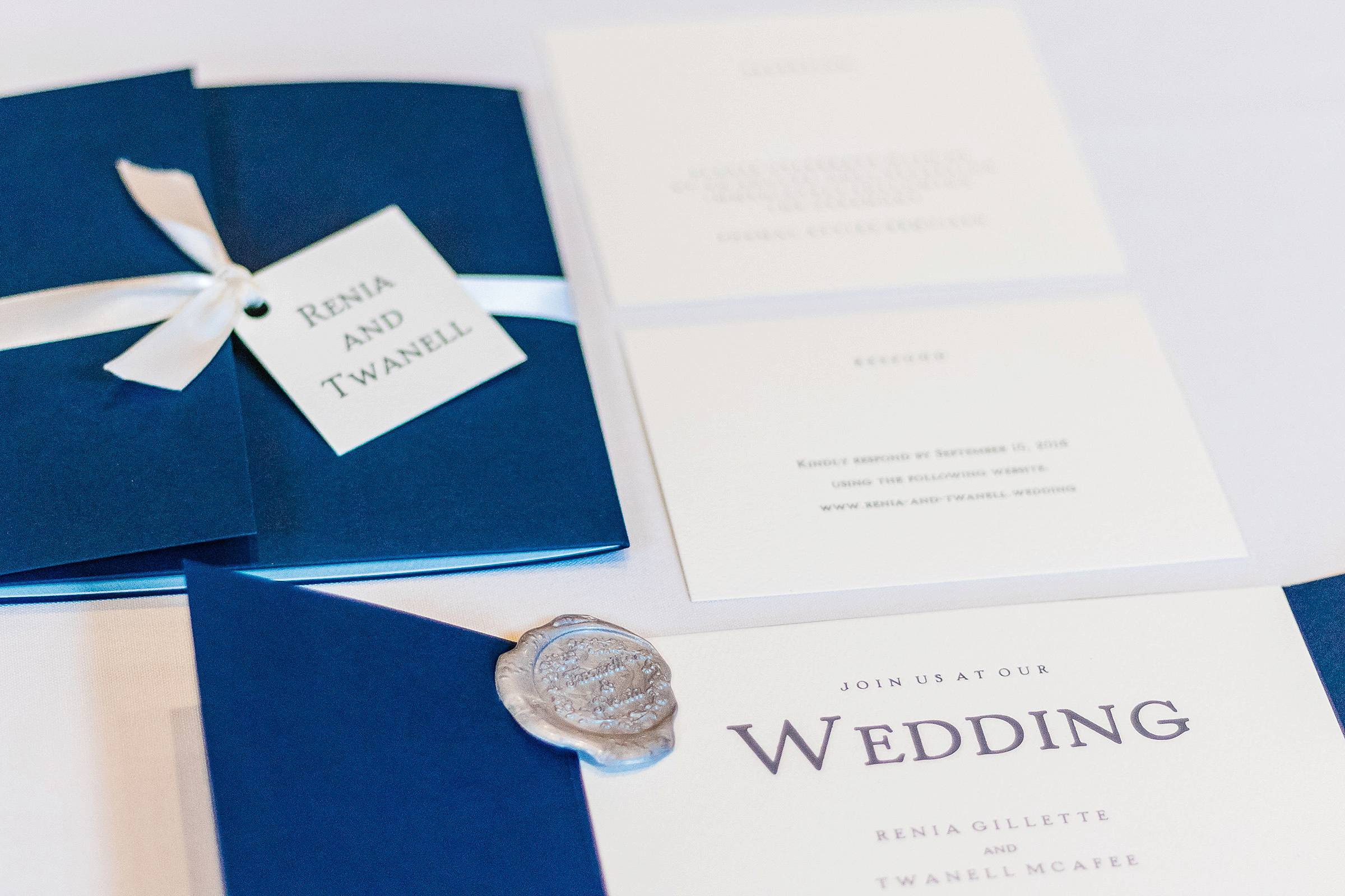 Blue Wedding Invitation Photo