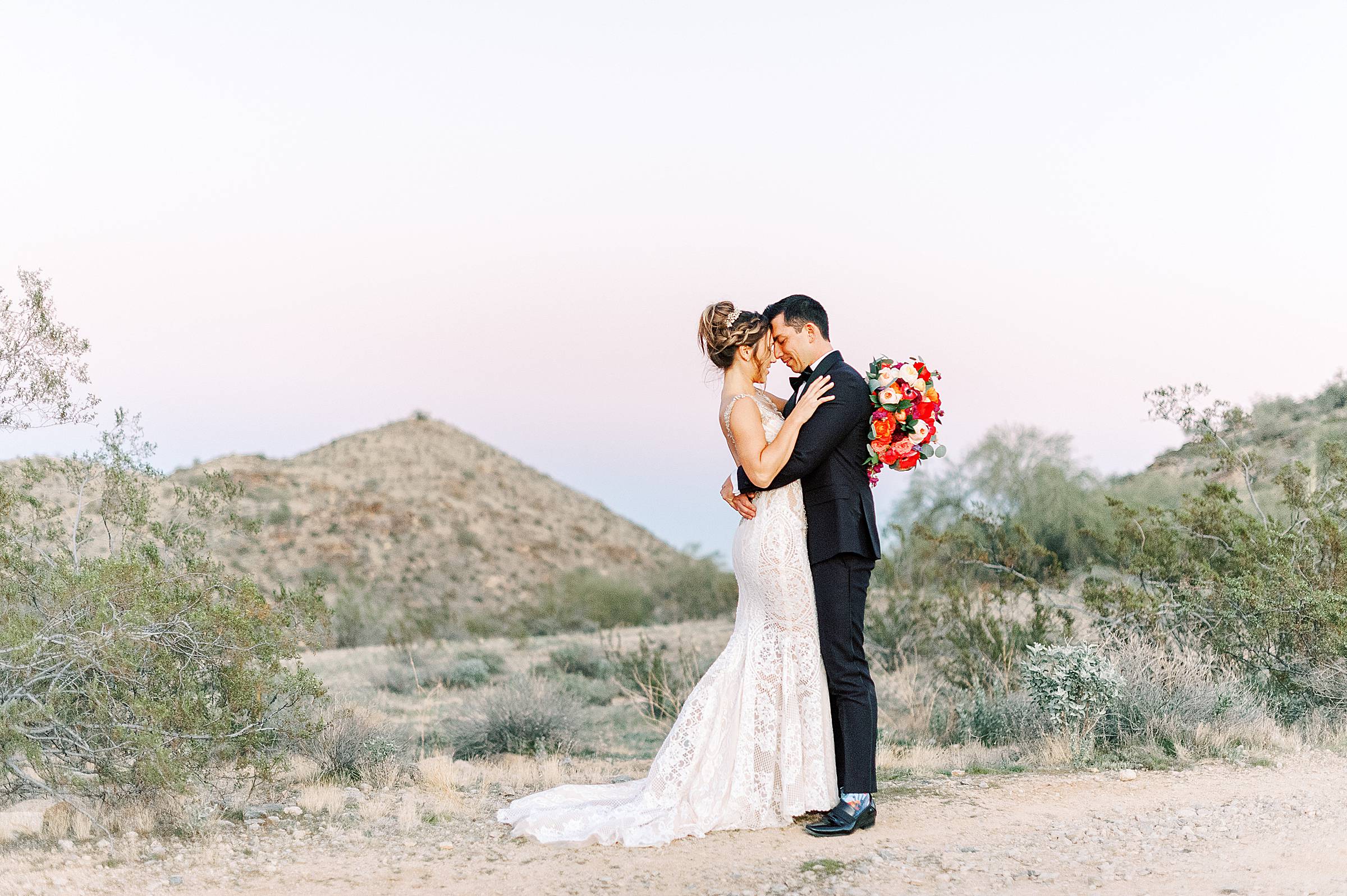 Bride Groom Desert Wedding Photo Phoenix Arizona Photographers