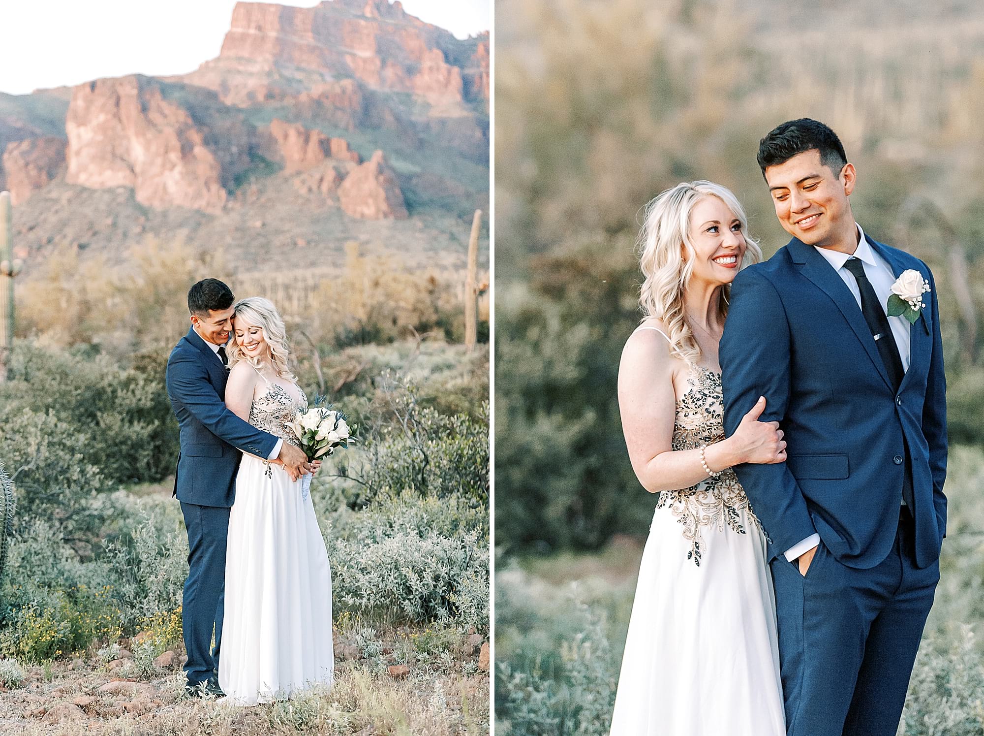 Superstition Mountains Bride and Groom Photo Phoenix Arizona Wedding Photographer