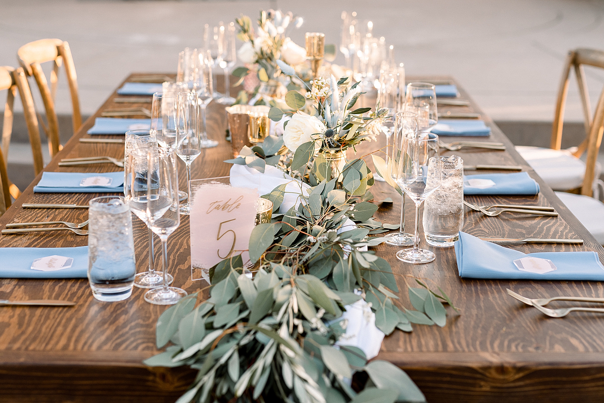 Table setting for wedding at Desert Botanical Garden