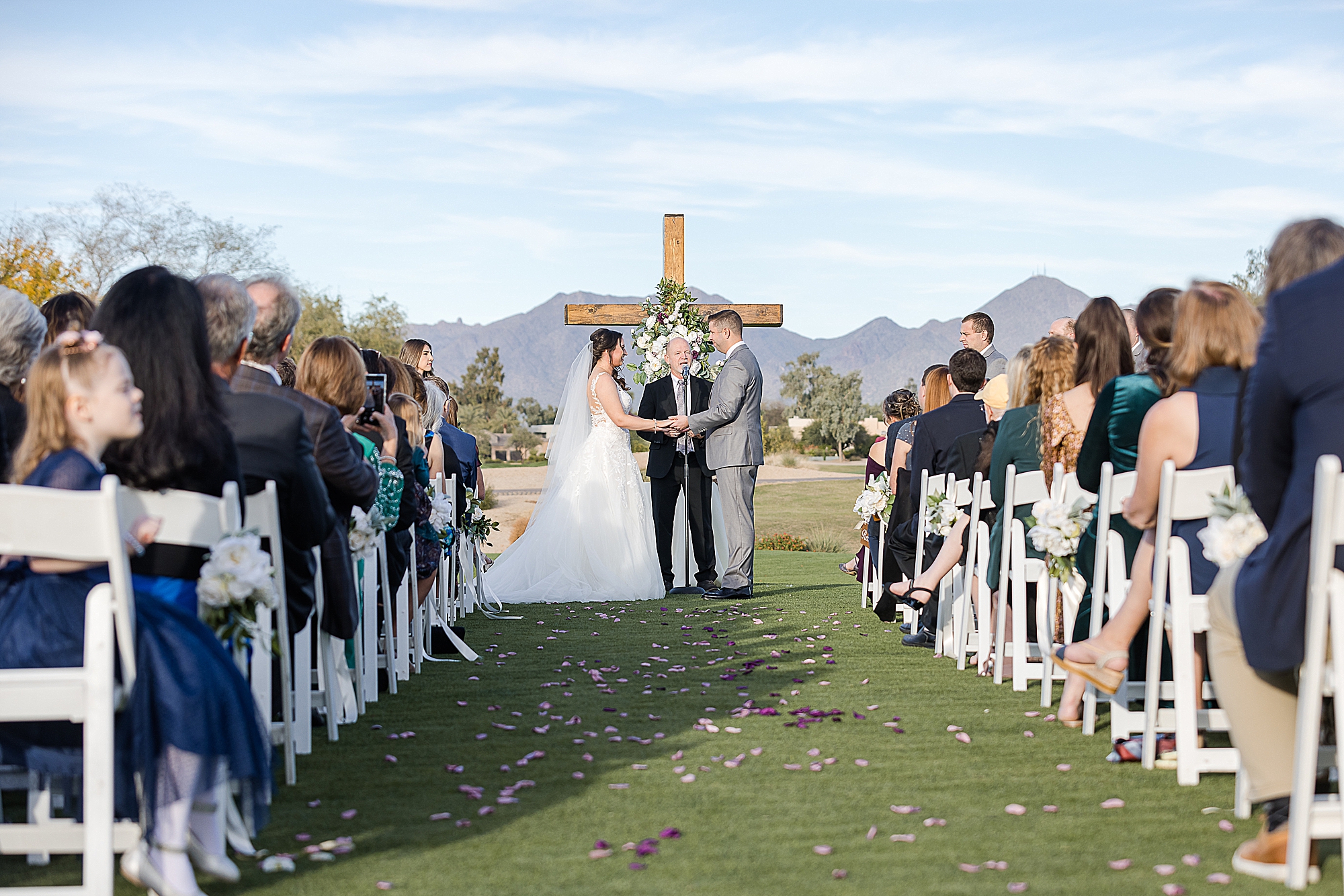 Gainey Ranch Golf Course Wedding Ceremony with Mountains