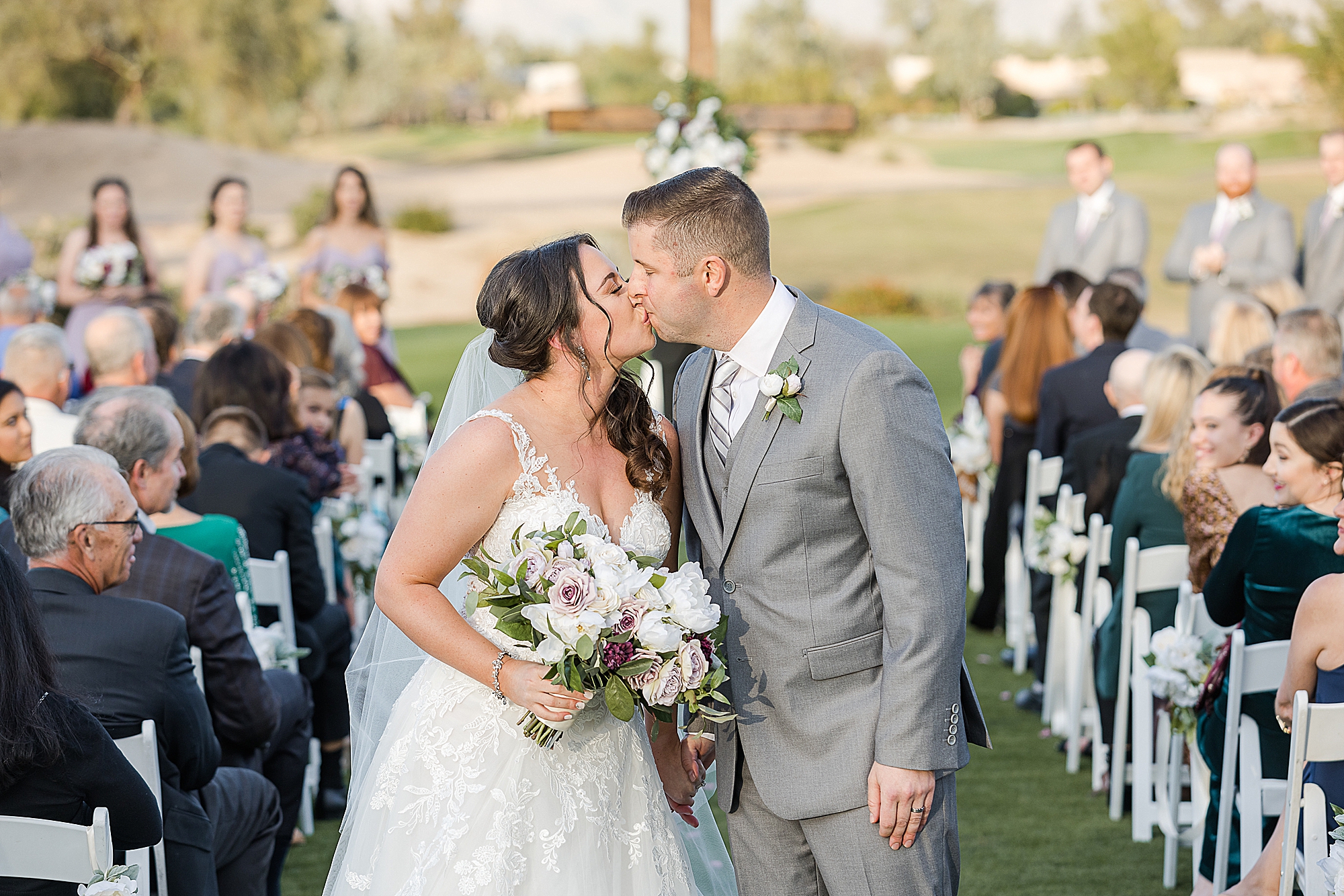 Gainey Ranch Golf Course Wedding First Kiss