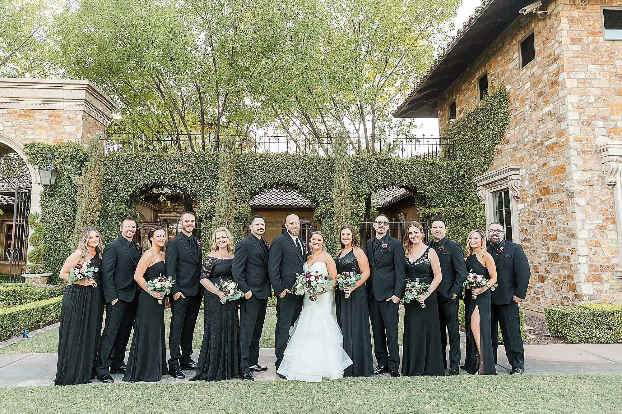 Classic Black and White Wedding Bridal Party
