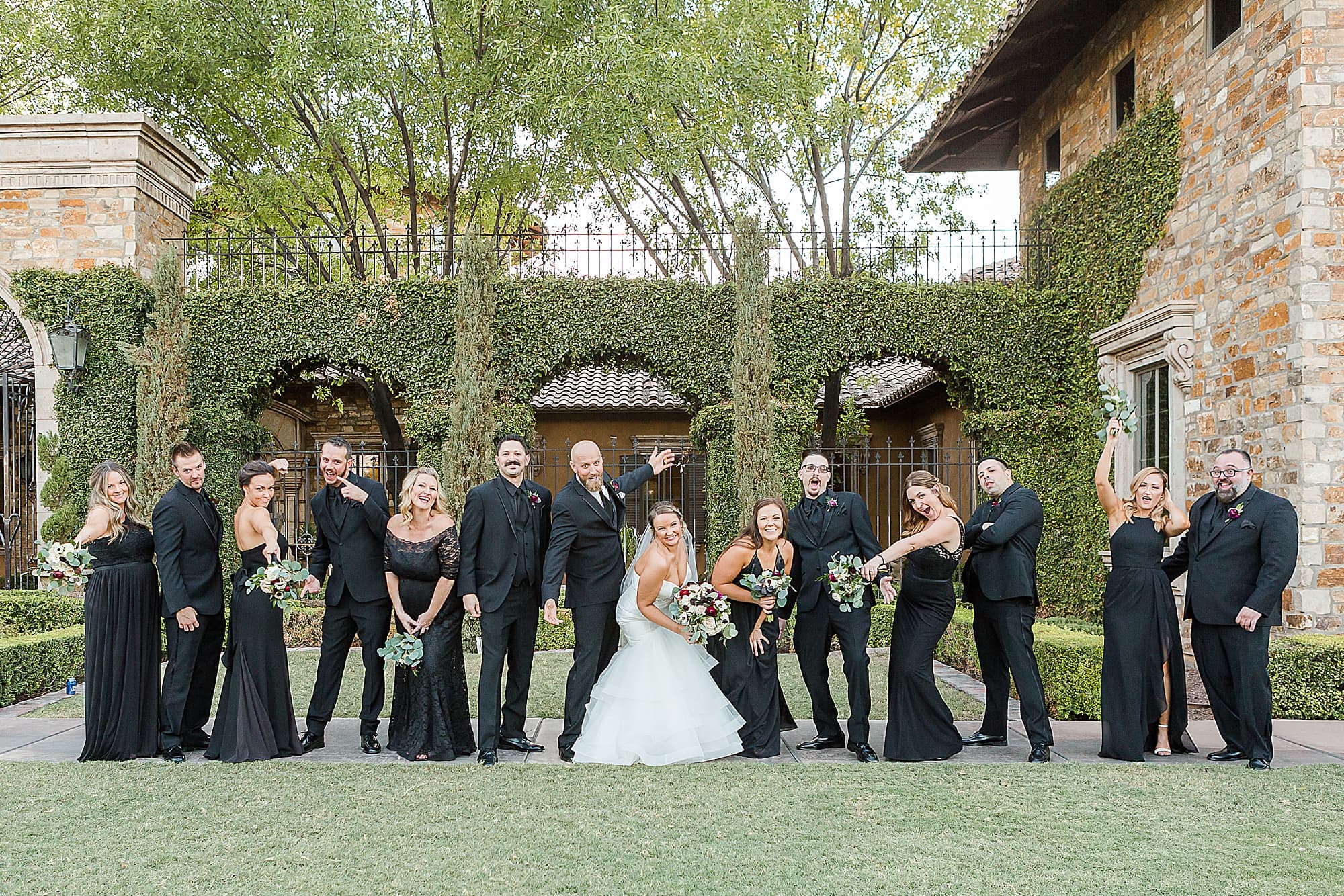 Classic Black and White Wedding Bridal Party Fun