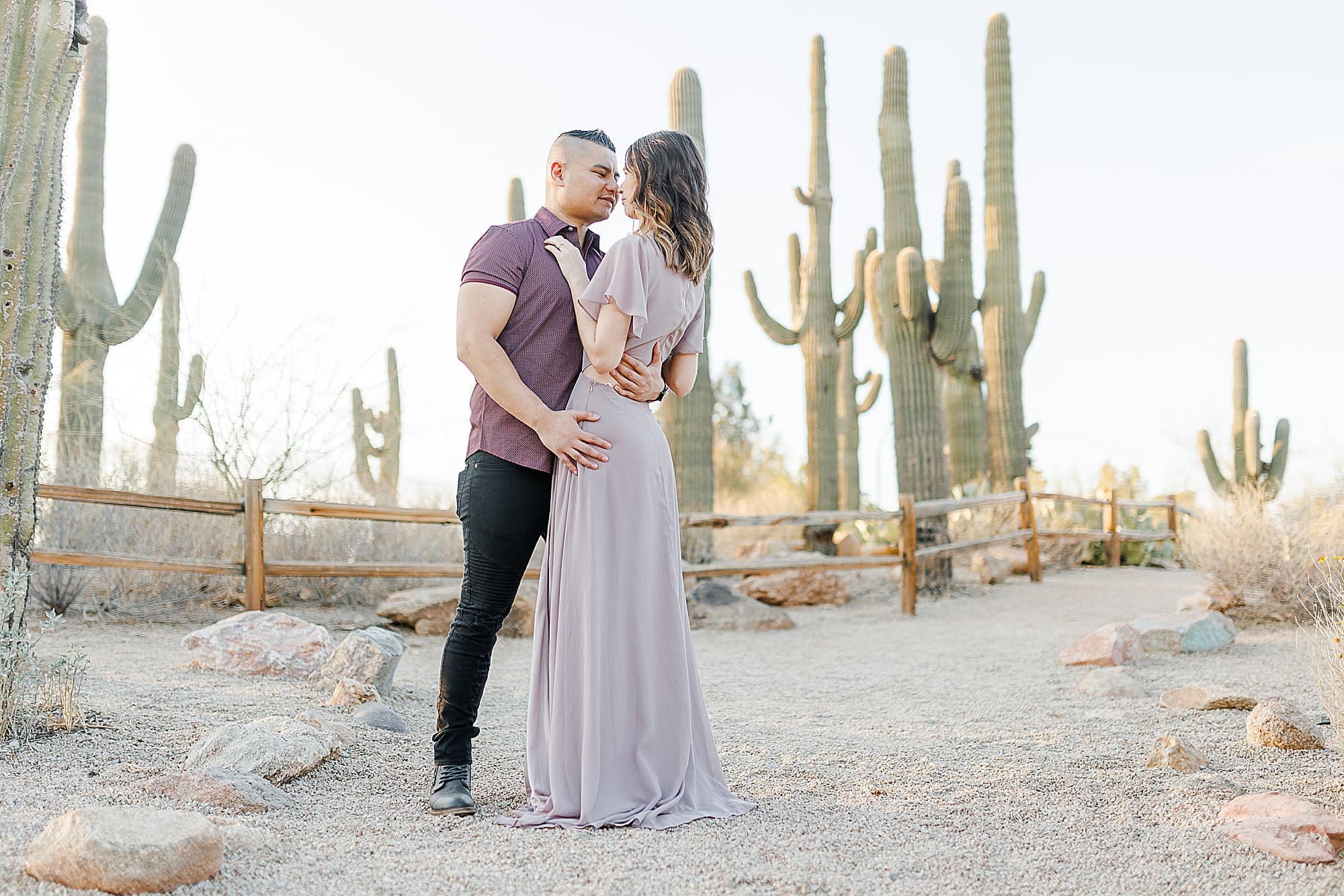 Gilbert Engagement Session at Riparian Preserve with cactus