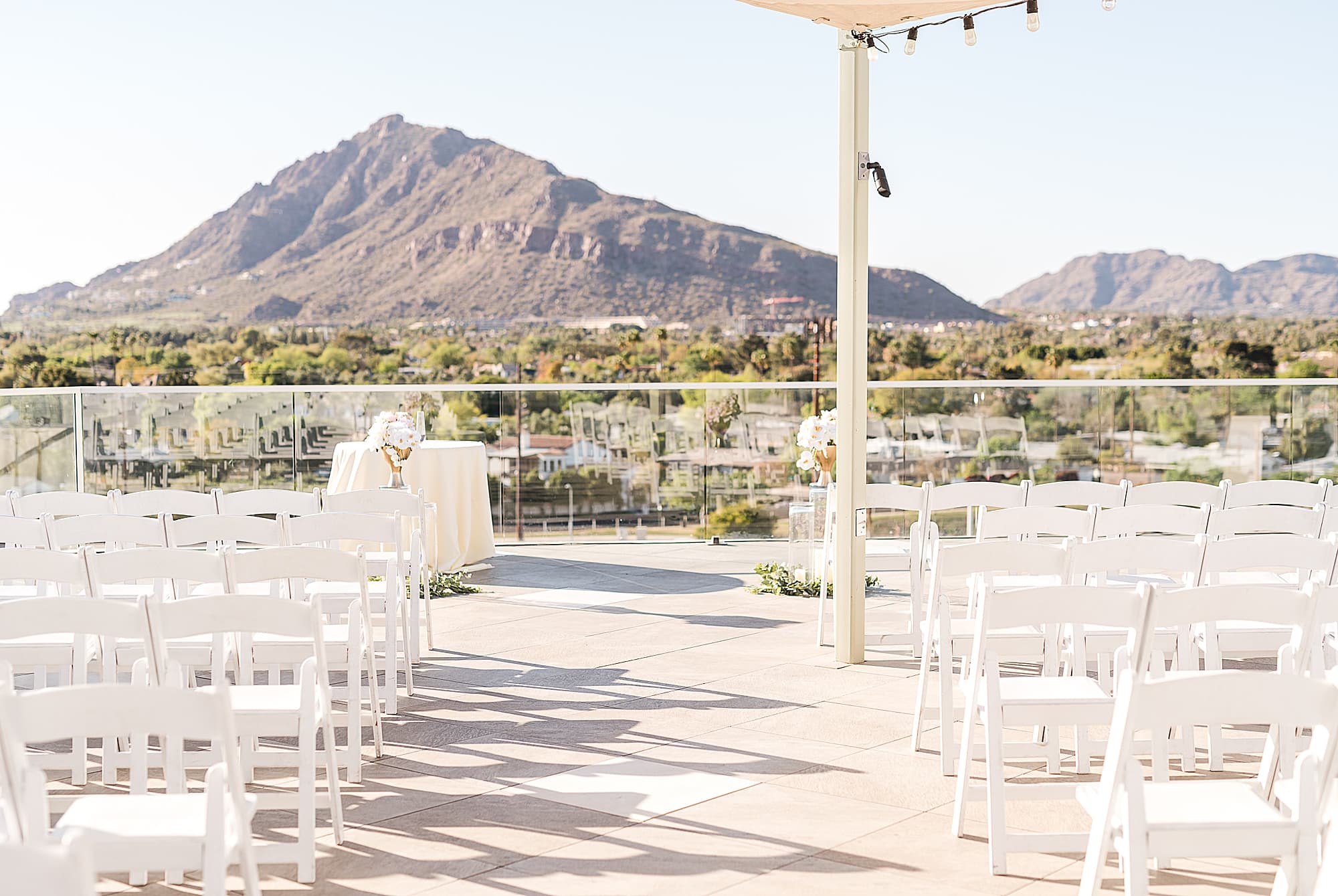 Mid-Century Vibe Wedding rooftop view at Hotel Valley Ho