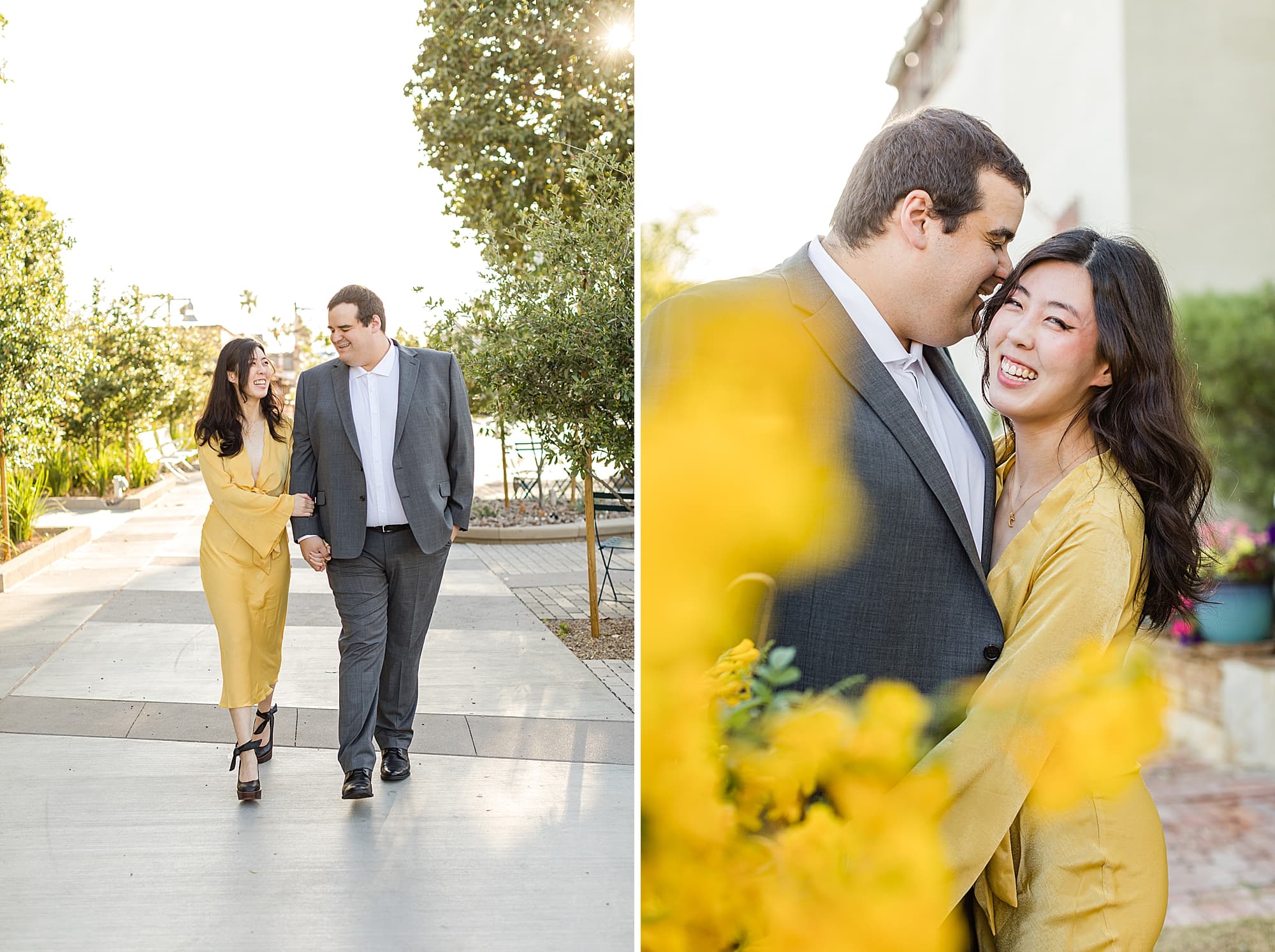 Old Town Engagement Session couple walking