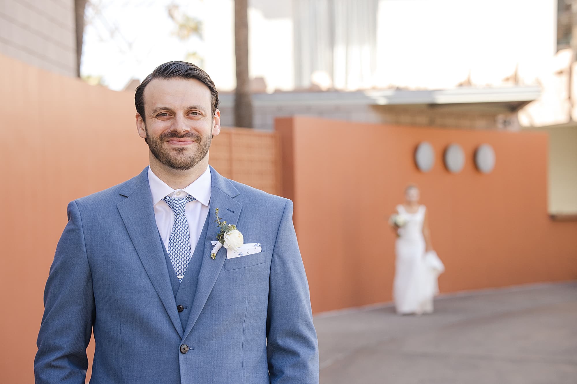 Old Town Scottsdale Wedding at Hotel Valley Ho First Look
